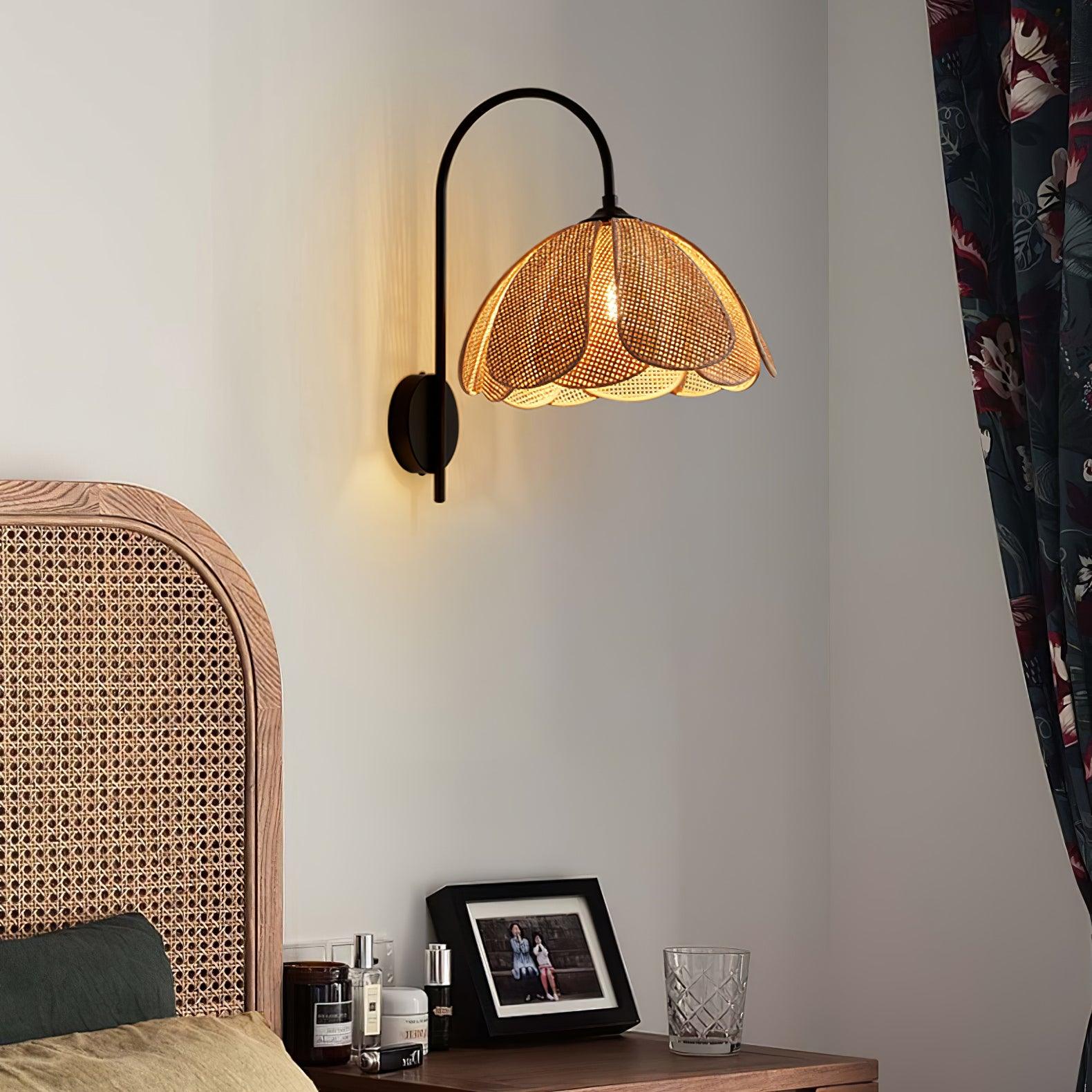 Edria Petal-Shaped Rattan Wall Lamp - Letslighting