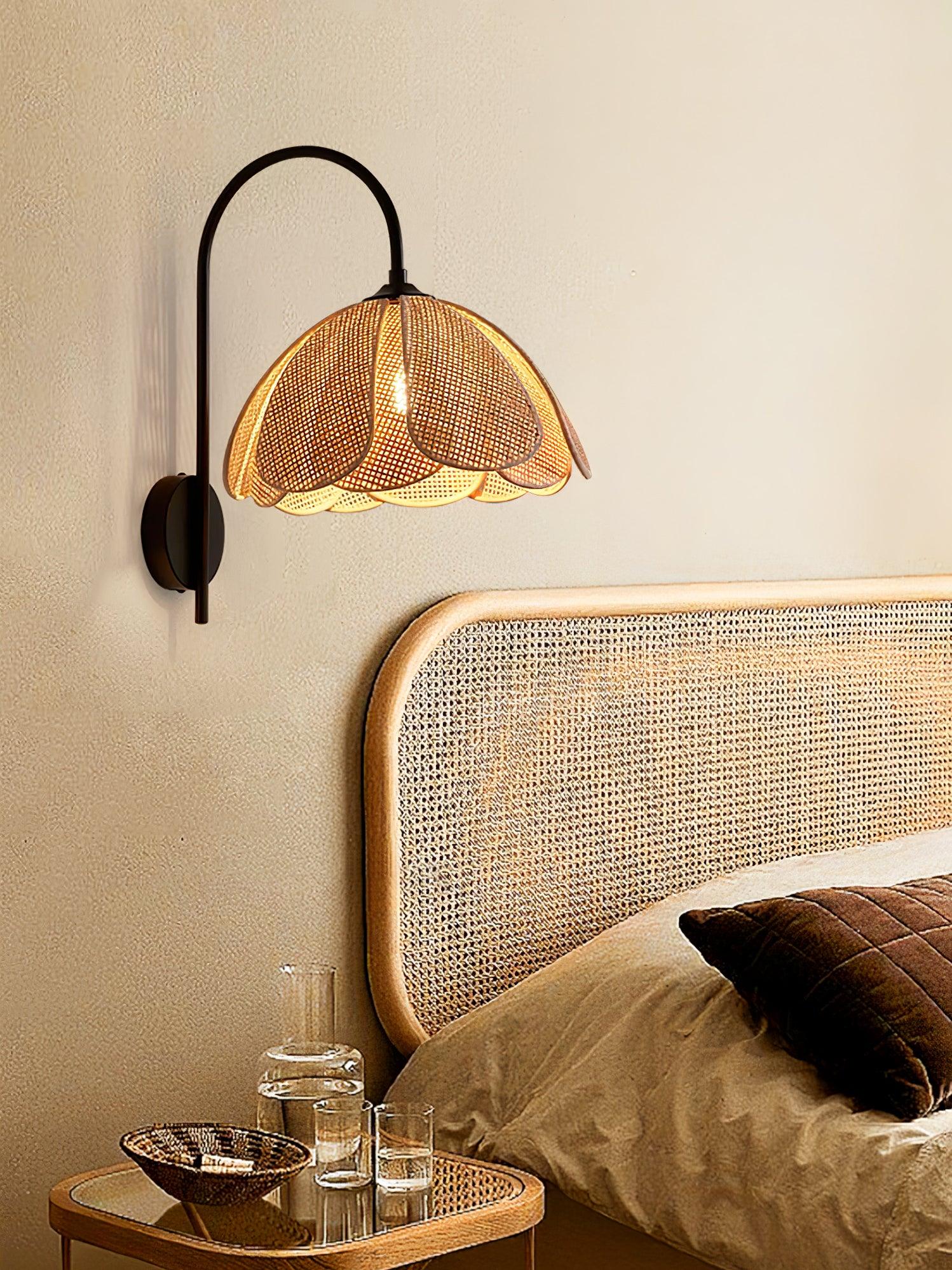 Edria Petal-Shaped Rattan Wall Lamp - Letslighting