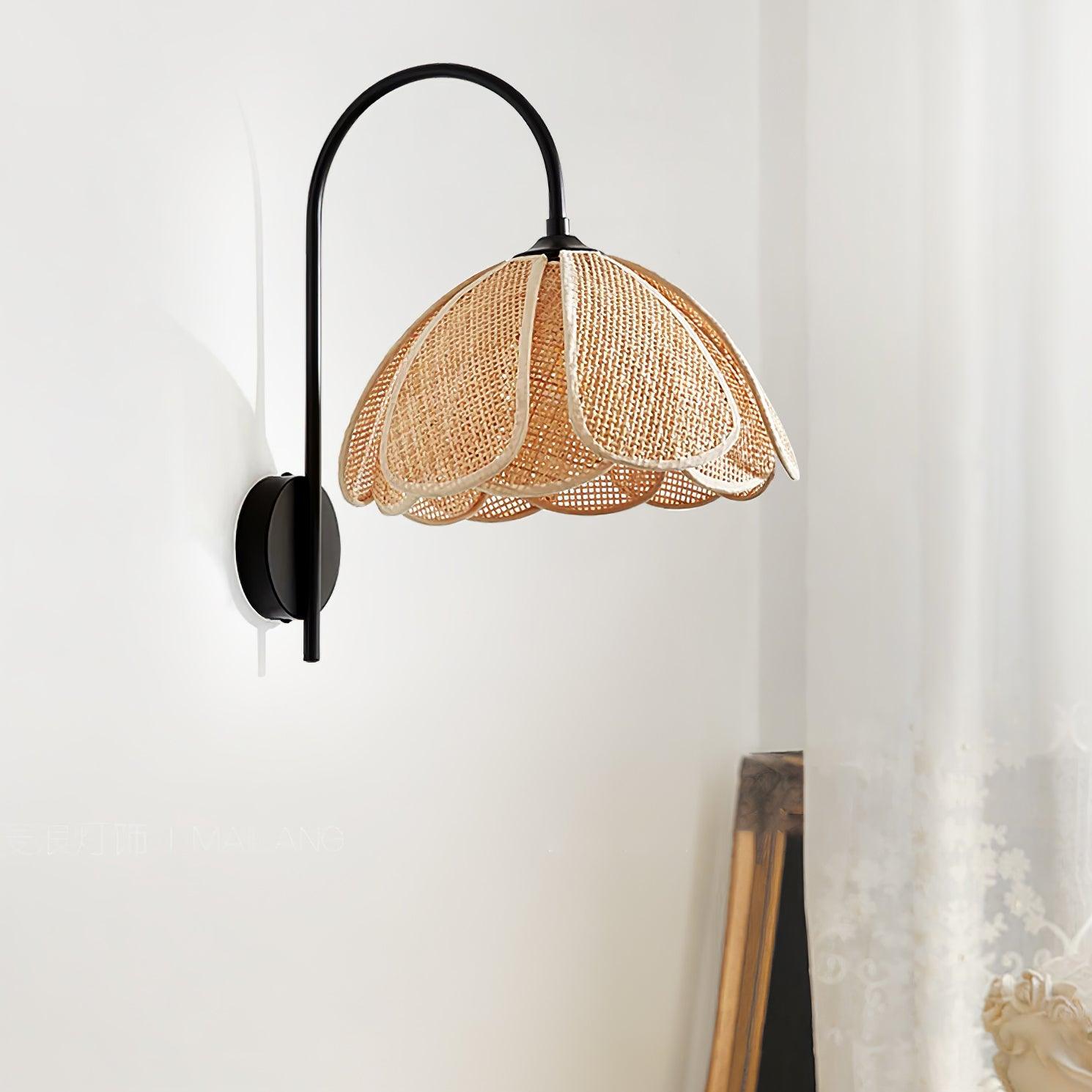 Edria Petal-Shaped Rattan Wall Lamp - Letslighting