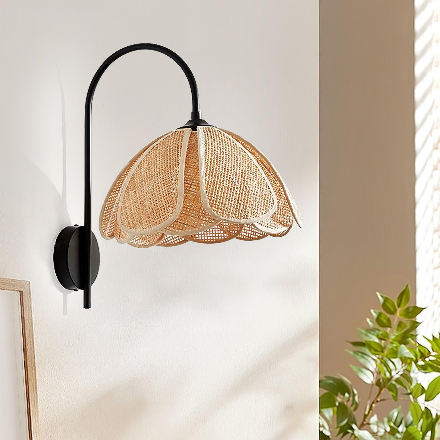 Edria Petal-Shaped Rattan Wall Lamp - Letslighting