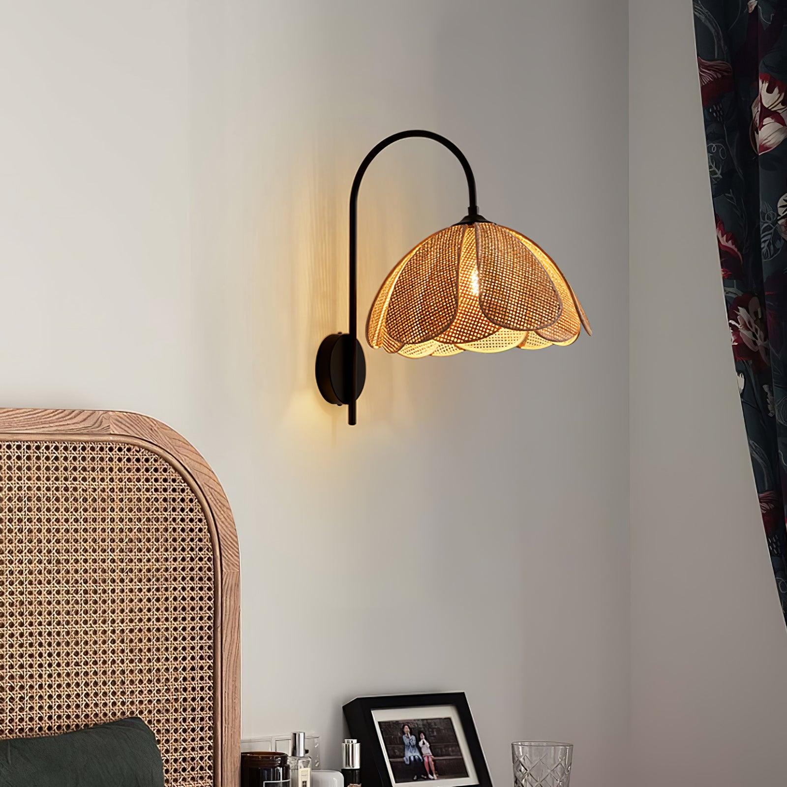 Edria Petal-Shaped Rattan Wall Lamp - Letslighting