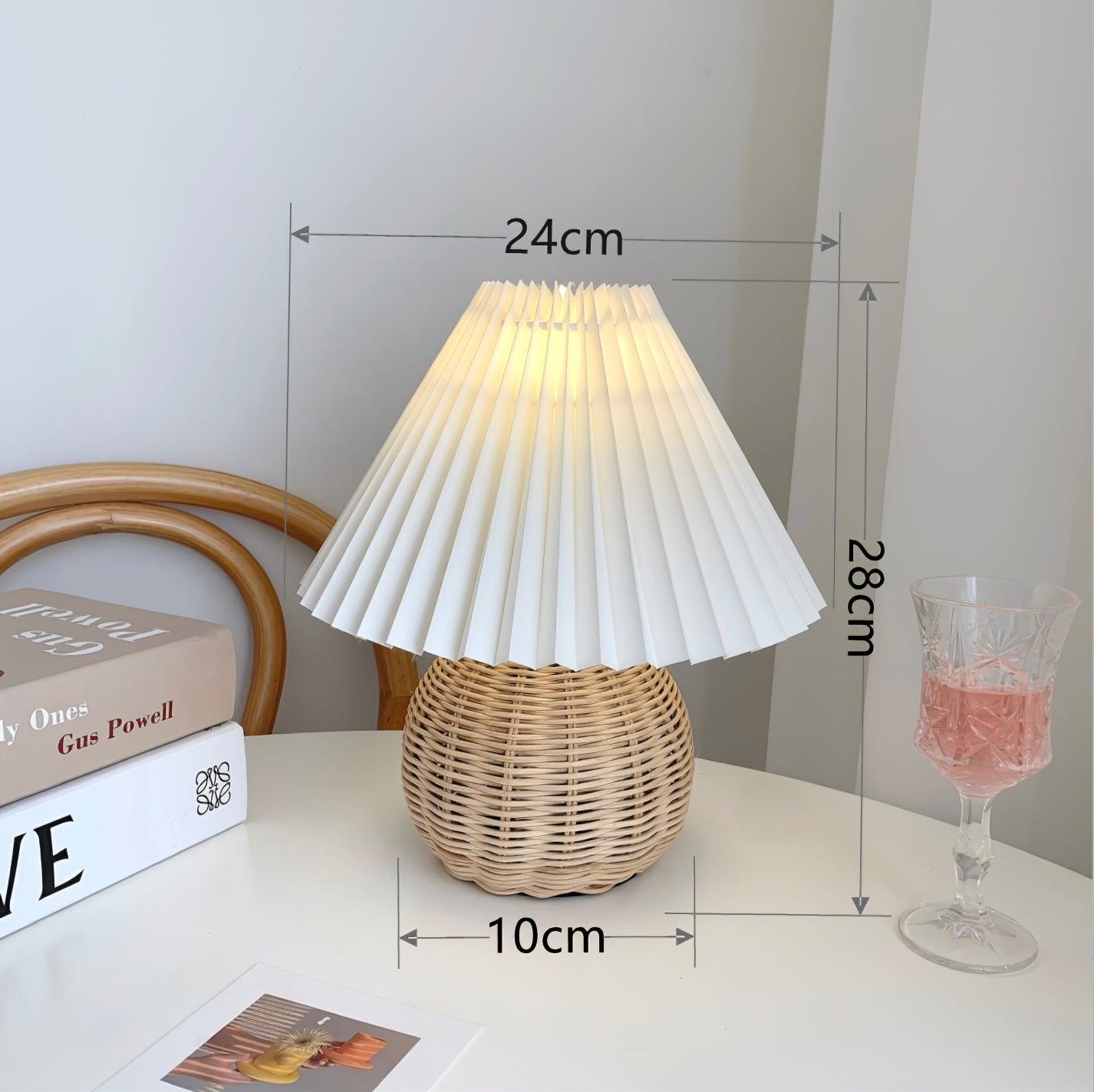 Zara Rattan Pleated Table lamp - Letslighting