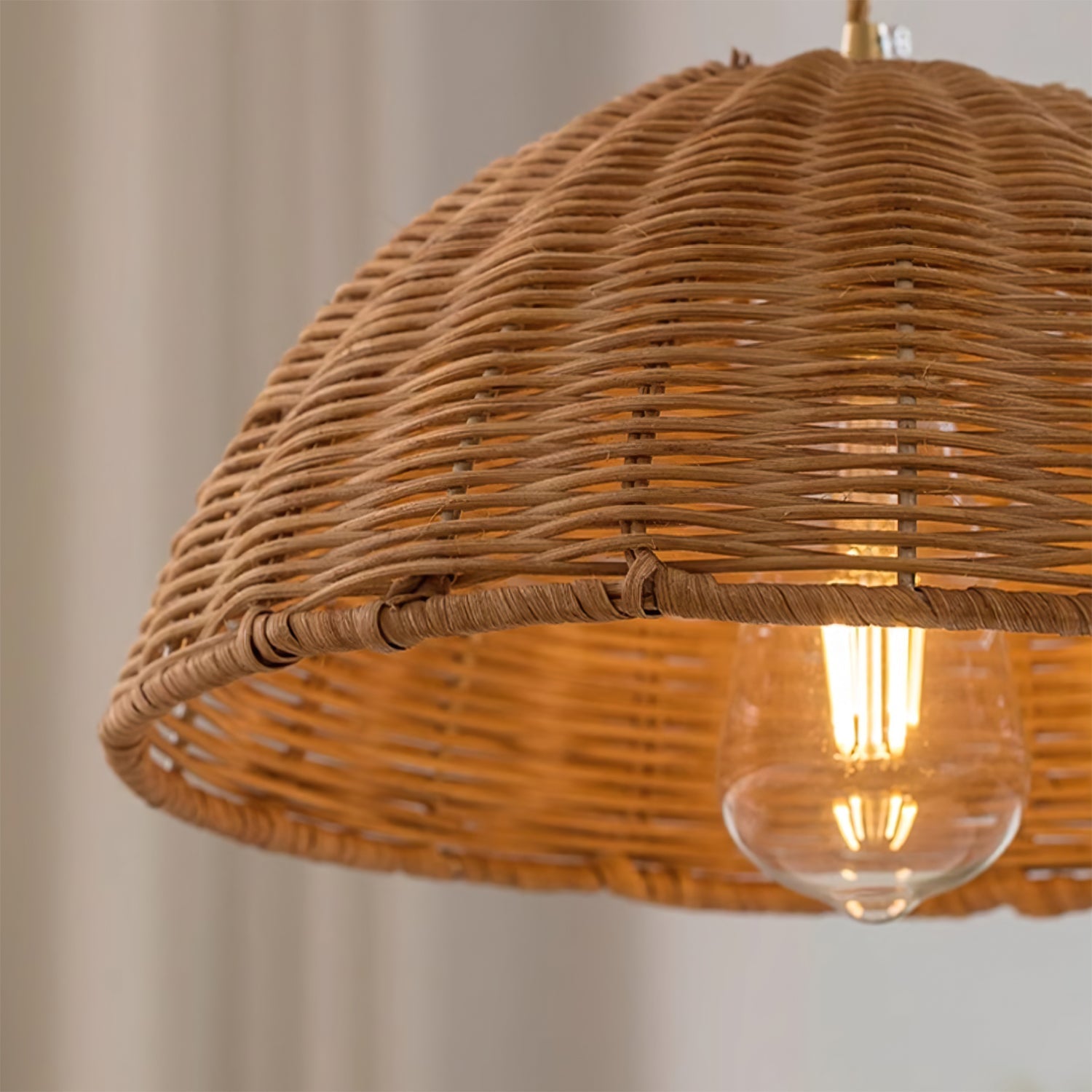 Pendant Lamp Rattan Shade and Body Cone Shape Natural Minimalist - Letslighting
