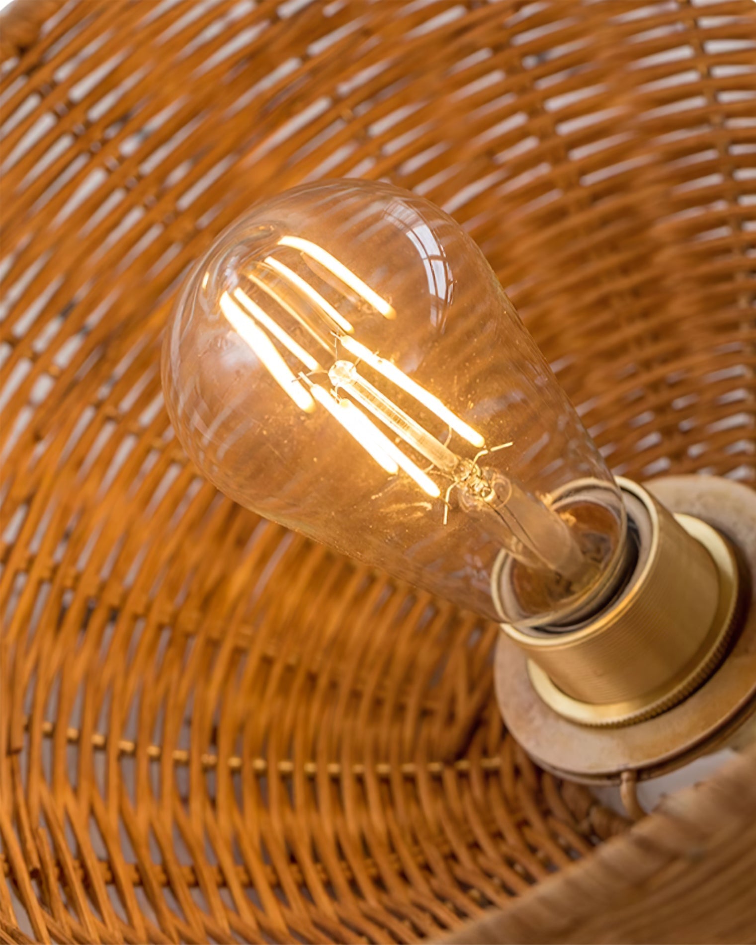 Pendant Lamp Rattan Shade and Body Cone Shape Natural Minimalist - Letslighting