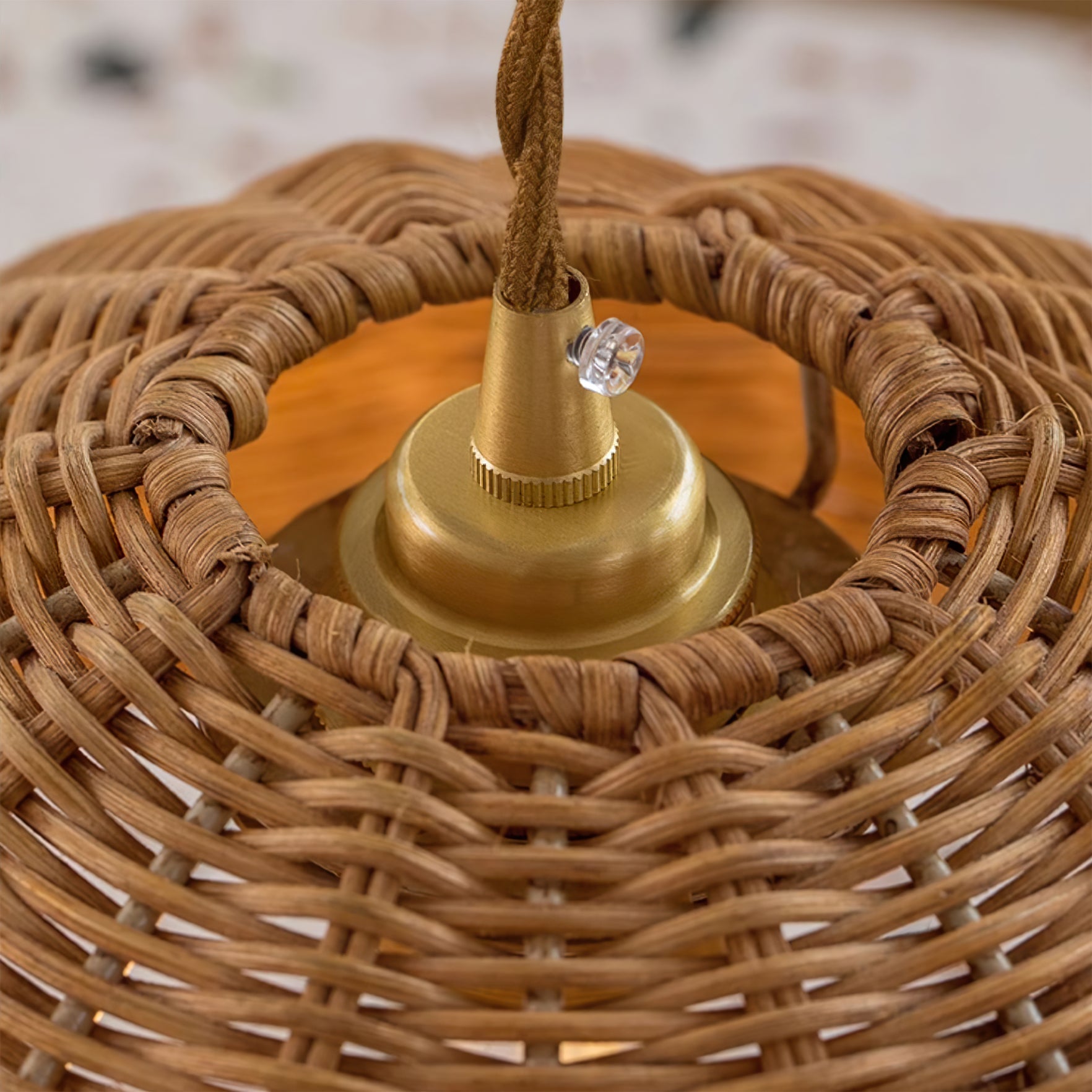 Pendant Lamp Rattan Shade and Body Cone Shape Natural Minimalist - Letslighting