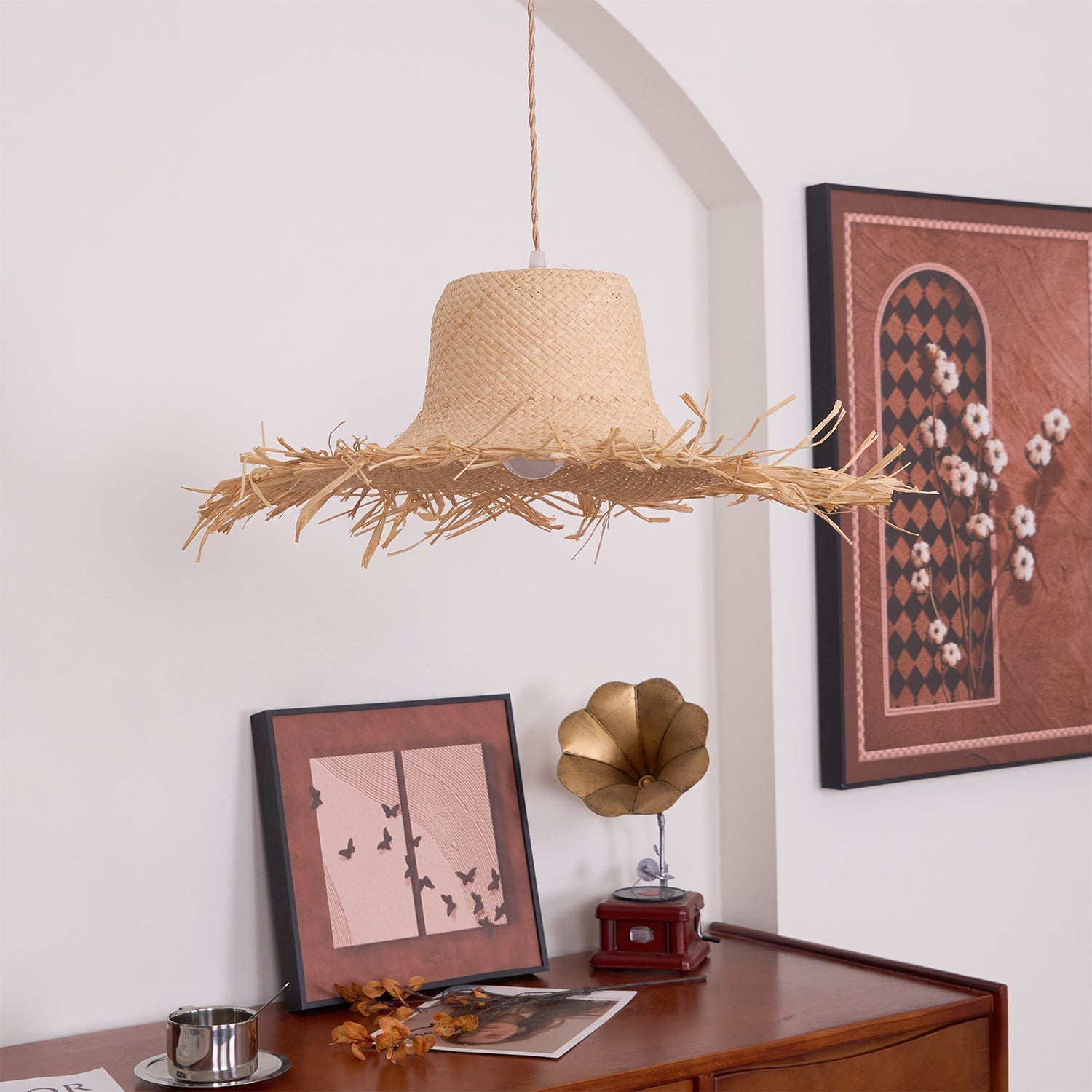 Zephyran Rattan Vintage Pendant Light - Letslighting