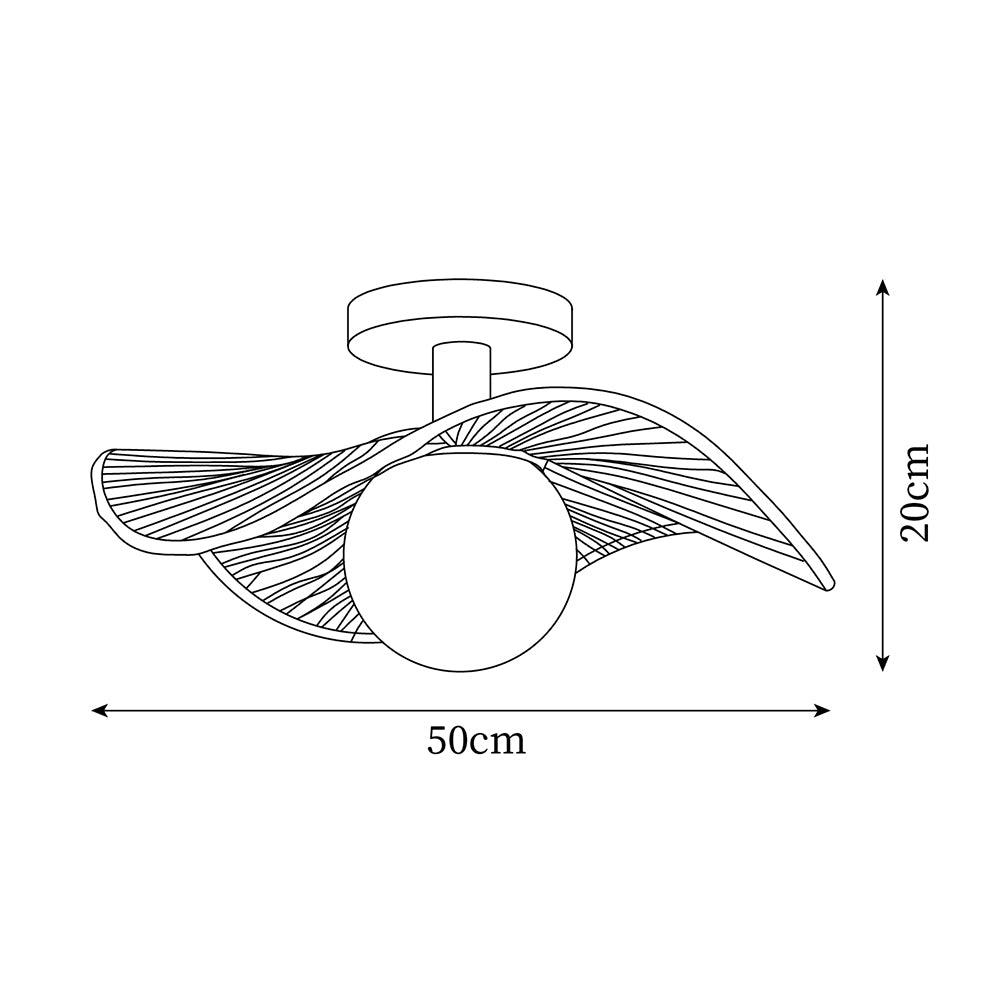 Fynora Woven Semi Flush Ceiling Light - Letslighting