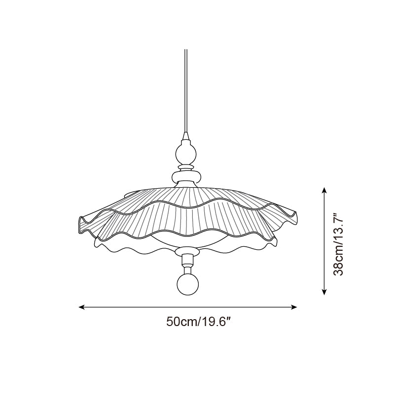 Ravina Pendant Lamp Pleated Ruffled Edge - Letslighting