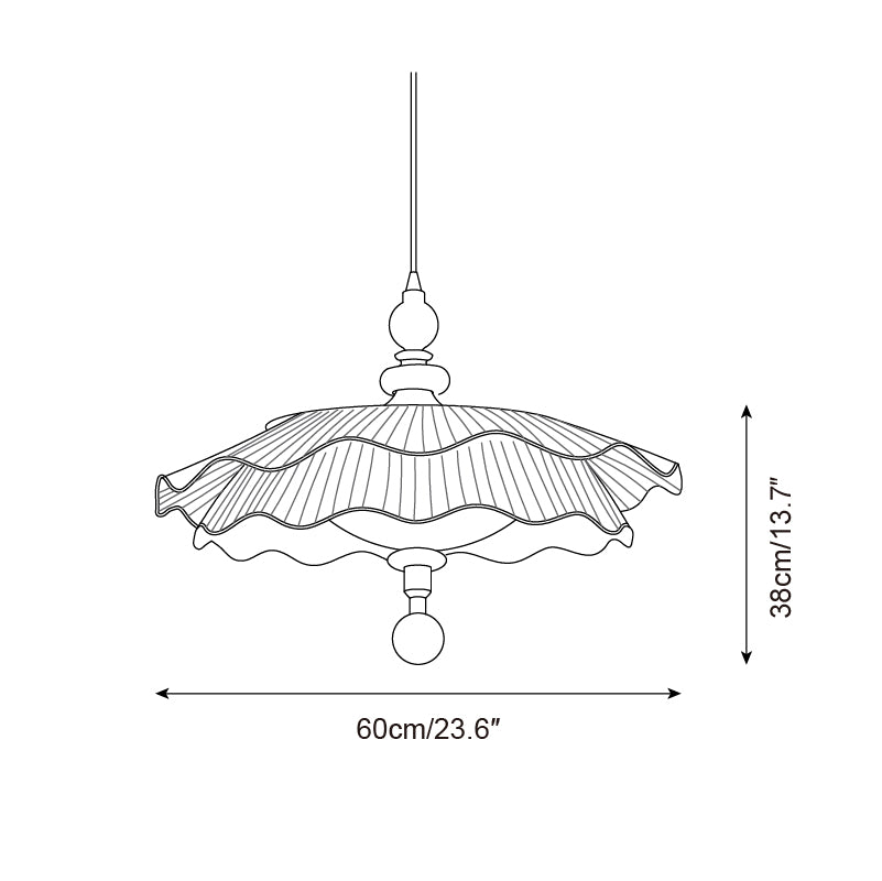 Ravina Pendant Lamp Pleated Ruffled Edge - Letslighting