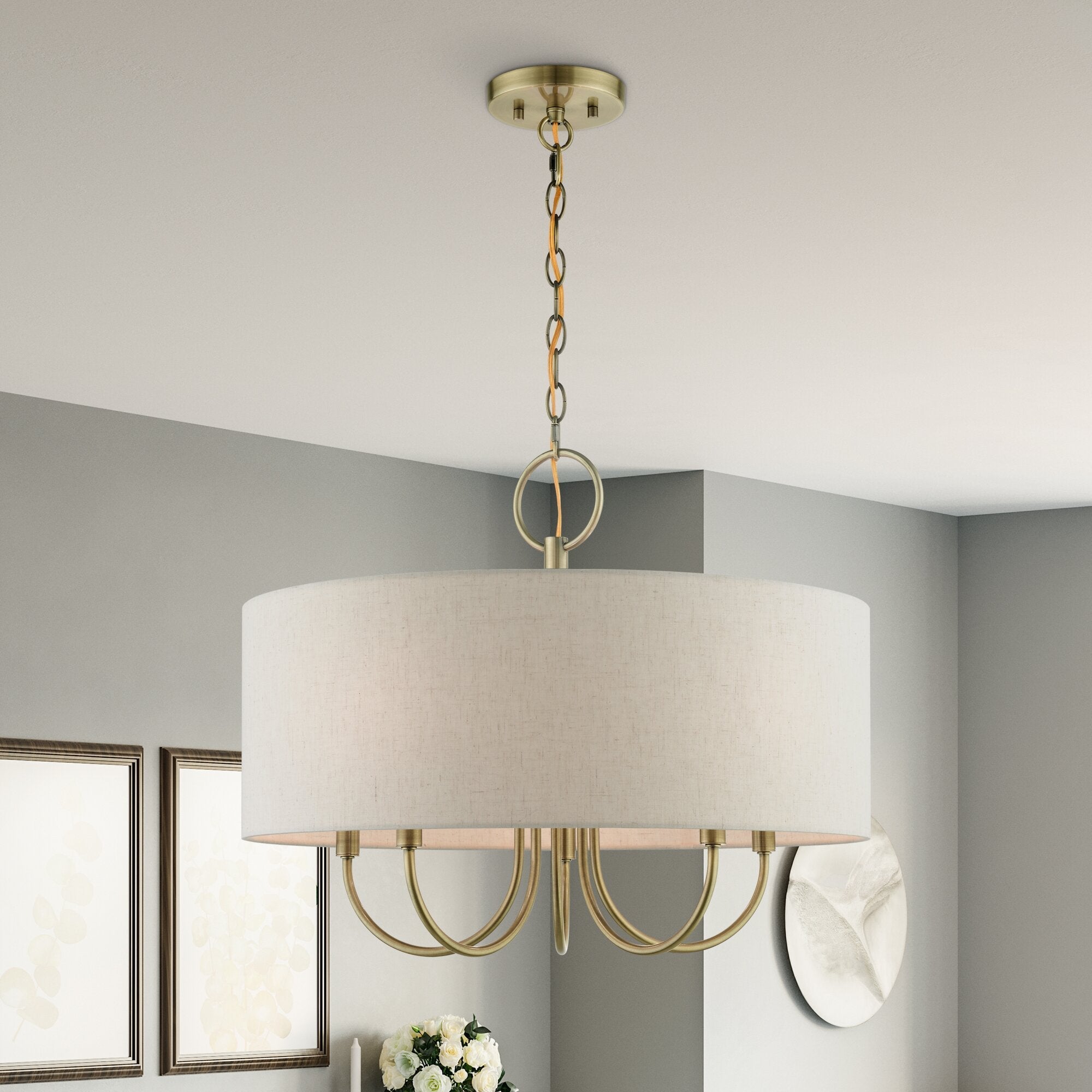 Ovyneth Classic Vintage Drum Fabric Chandelier - Letslighting