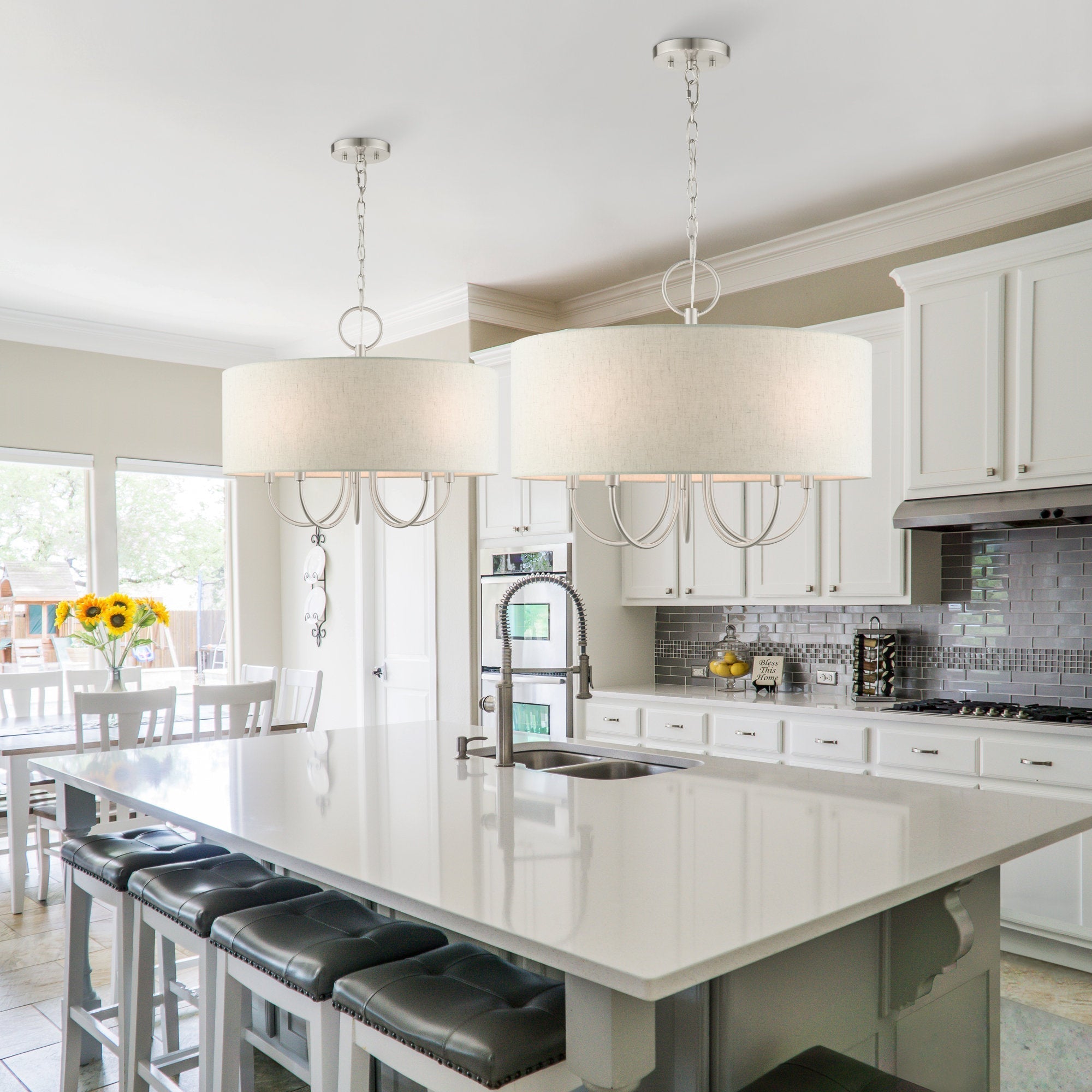 Ovyneth Classic Vintage Drum Fabric Chandelier - Letslighting