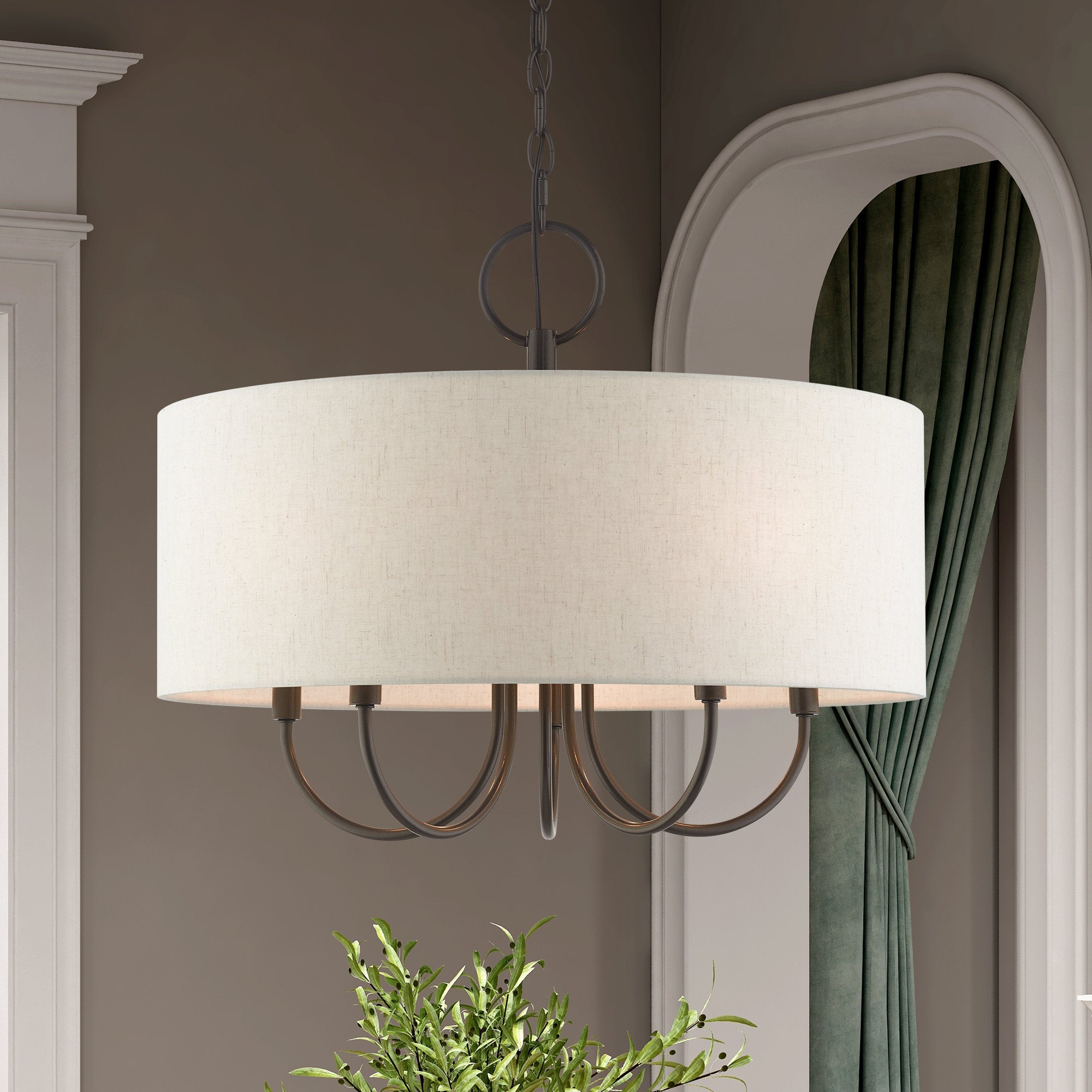 Ovyneth Classic Vintage Drum Fabric Chandelier - Letslighting