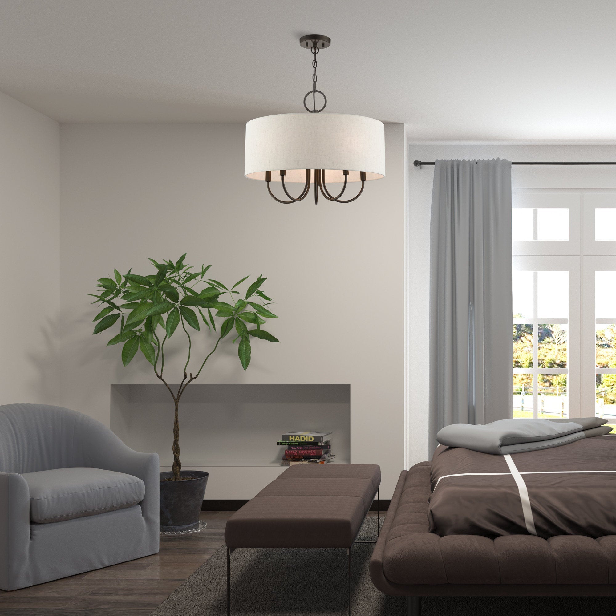 Ovyneth Classic Vintage Drum Fabric Chandelier - Letslighting