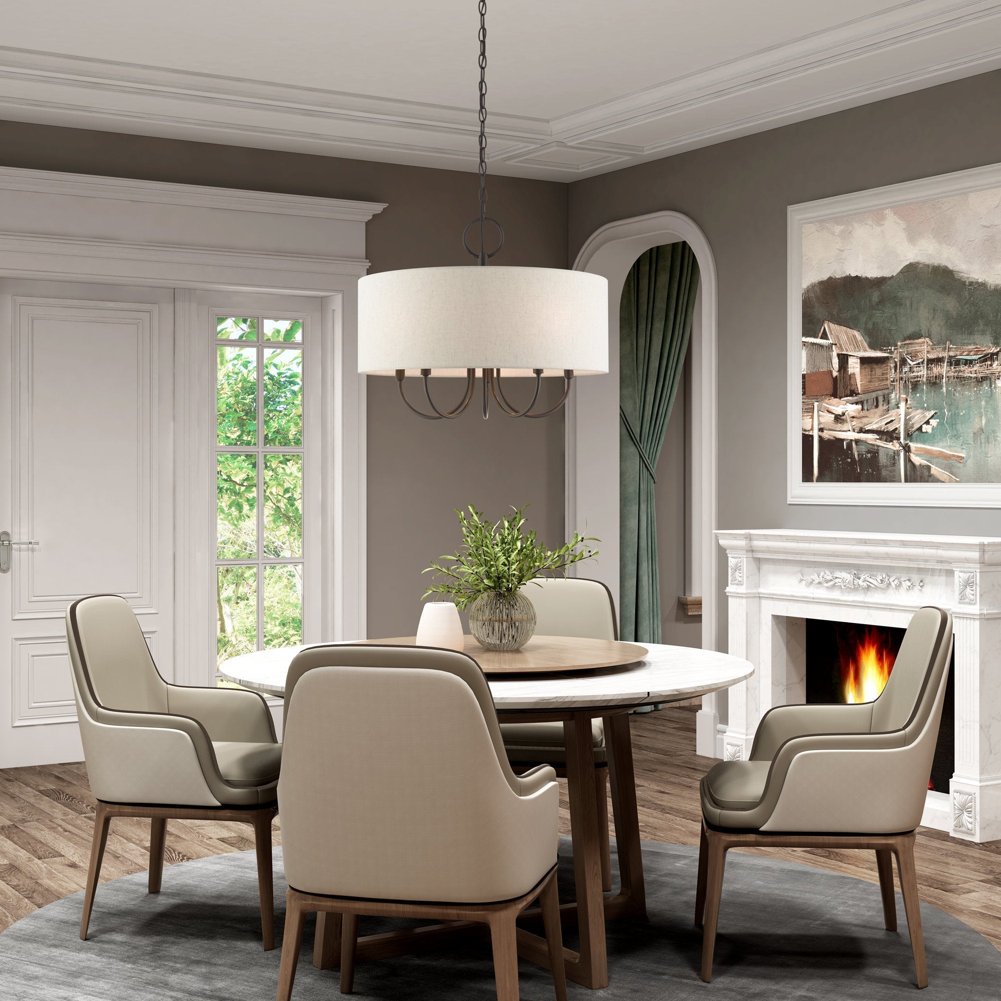 Ovyneth Classic Vintage Drum Fabric Chandelier - Letslighting