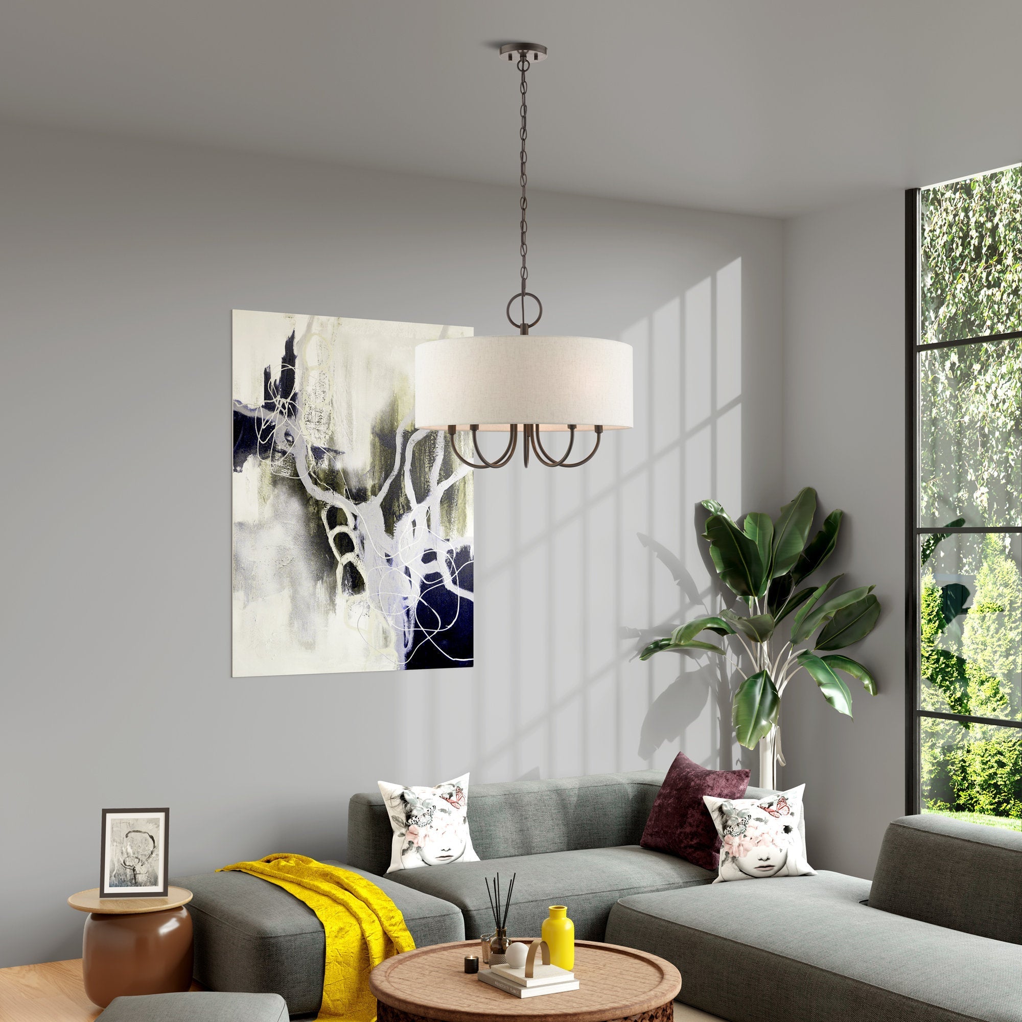 Ovyneth Classic Vintage Drum Fabric Chandelier - Letslighting