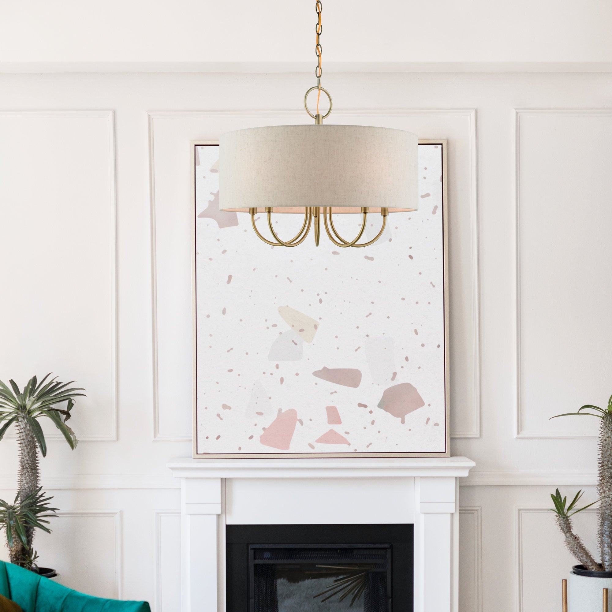 Ovyneth Classic Vintage Drum Fabric Chandelier - Letslighting