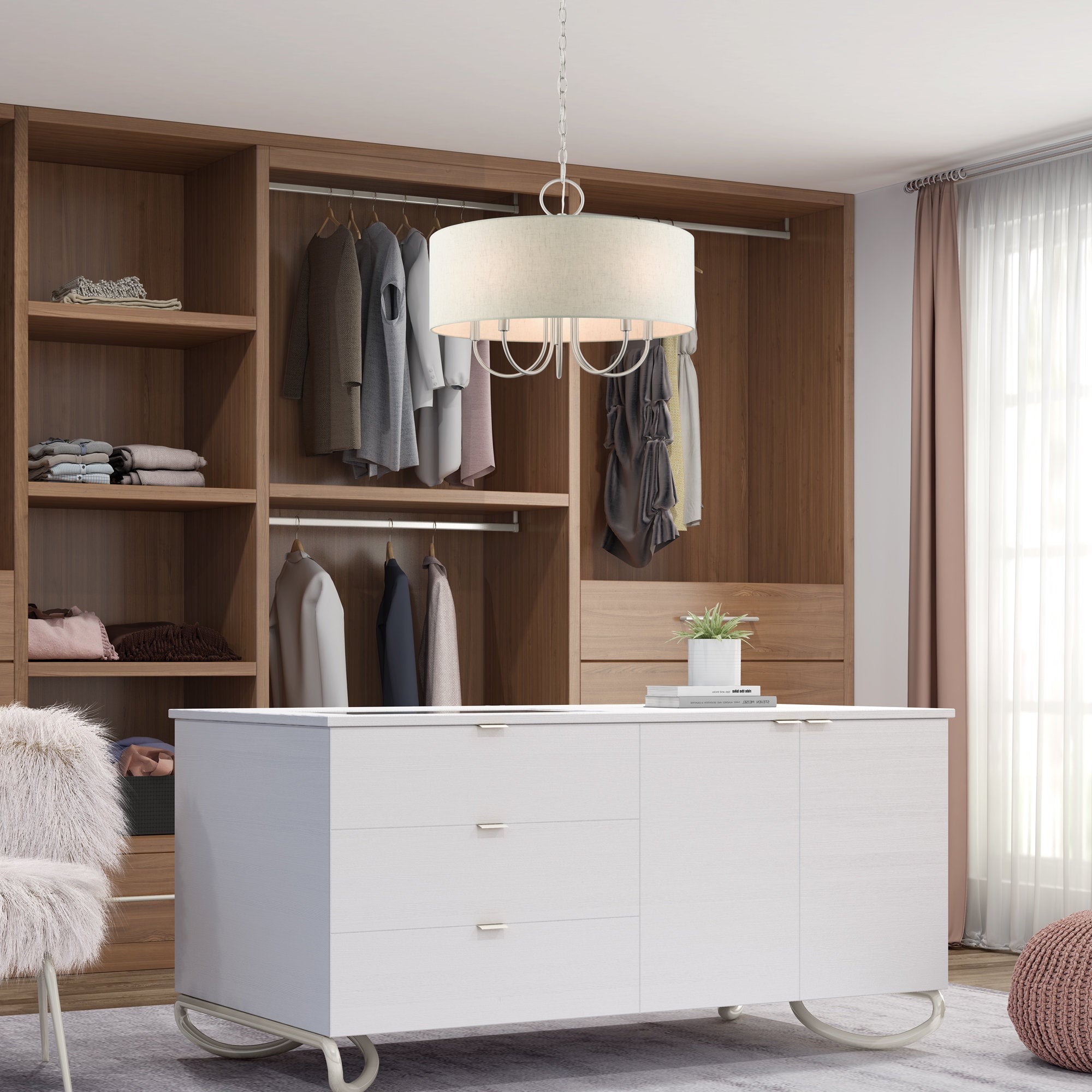 Ovyneth Classic Vintage Drum Fabric Chandelier - Letslighting