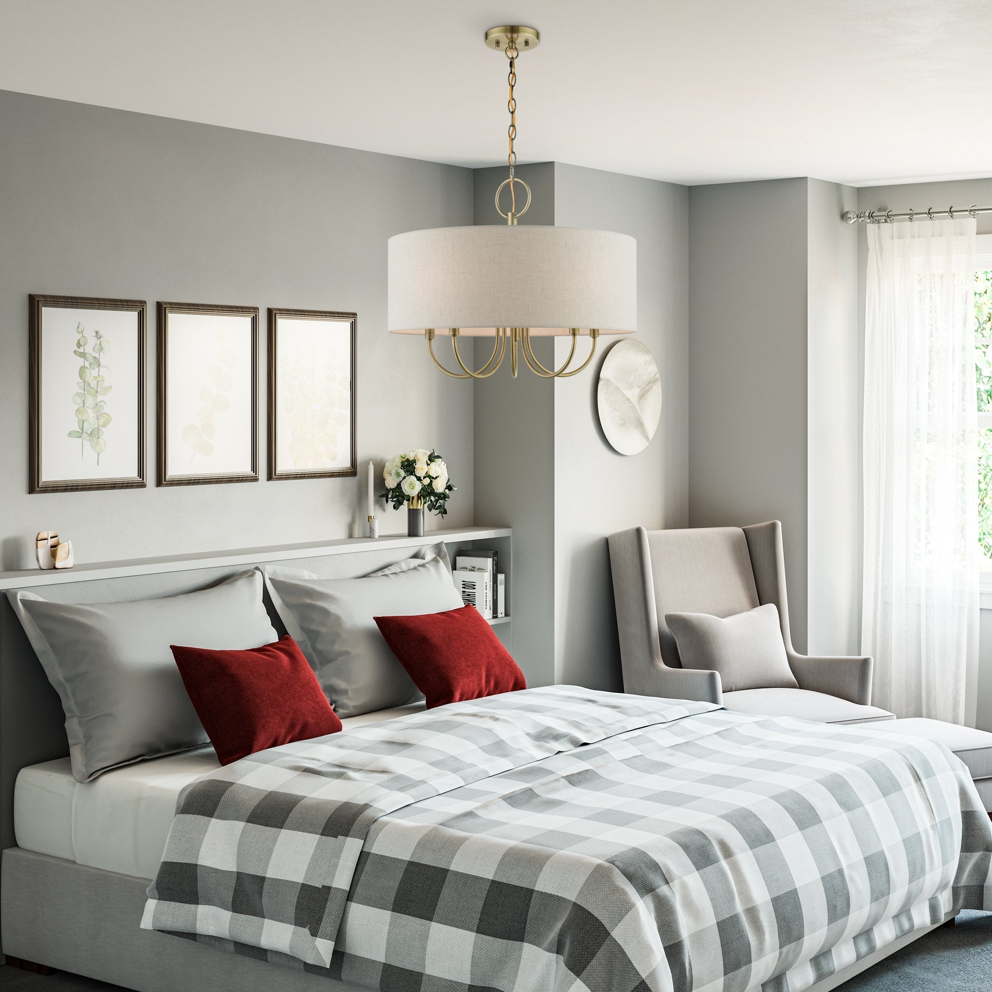 Ovyneth Classic Vintage Drum Fabric Chandelier - Letslighting