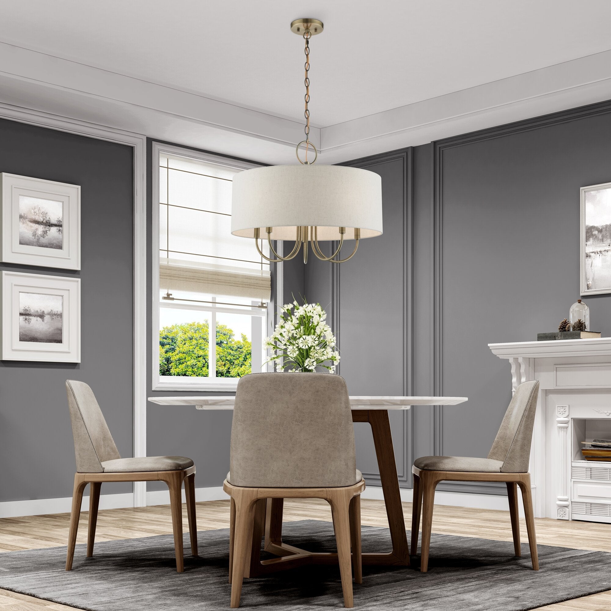 Ovyneth Classic Vintage Drum Fabric Chandelier - Letslighting