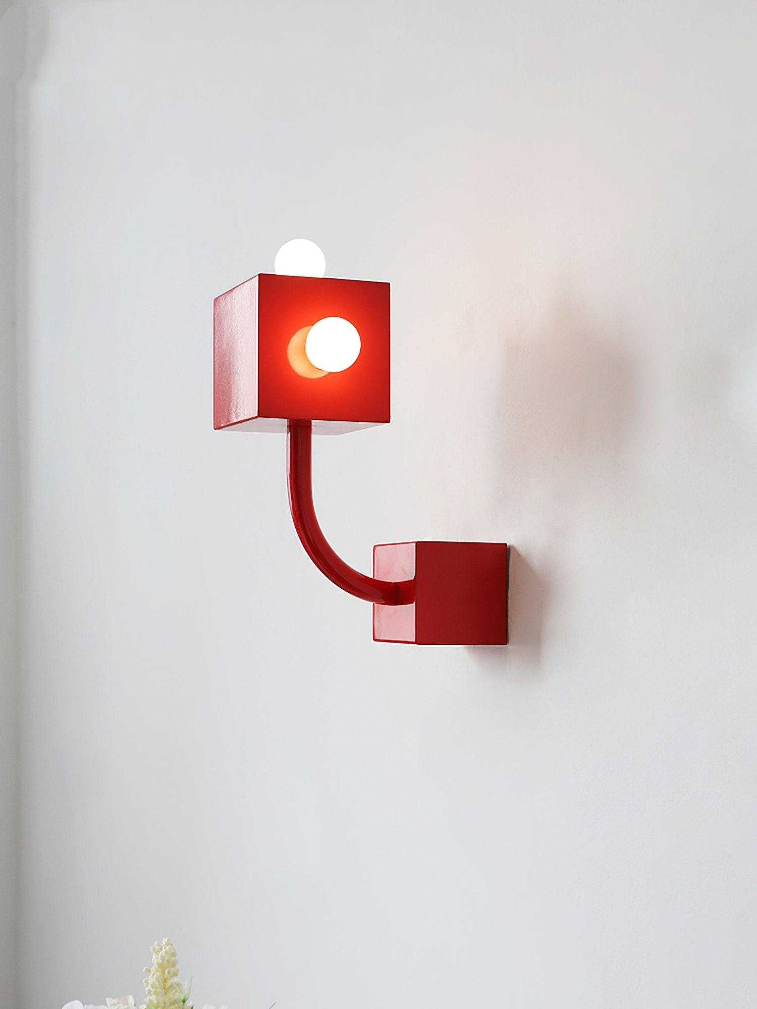 Alanna Individual Creativity Red Cube Wall Lamp - Letslighting