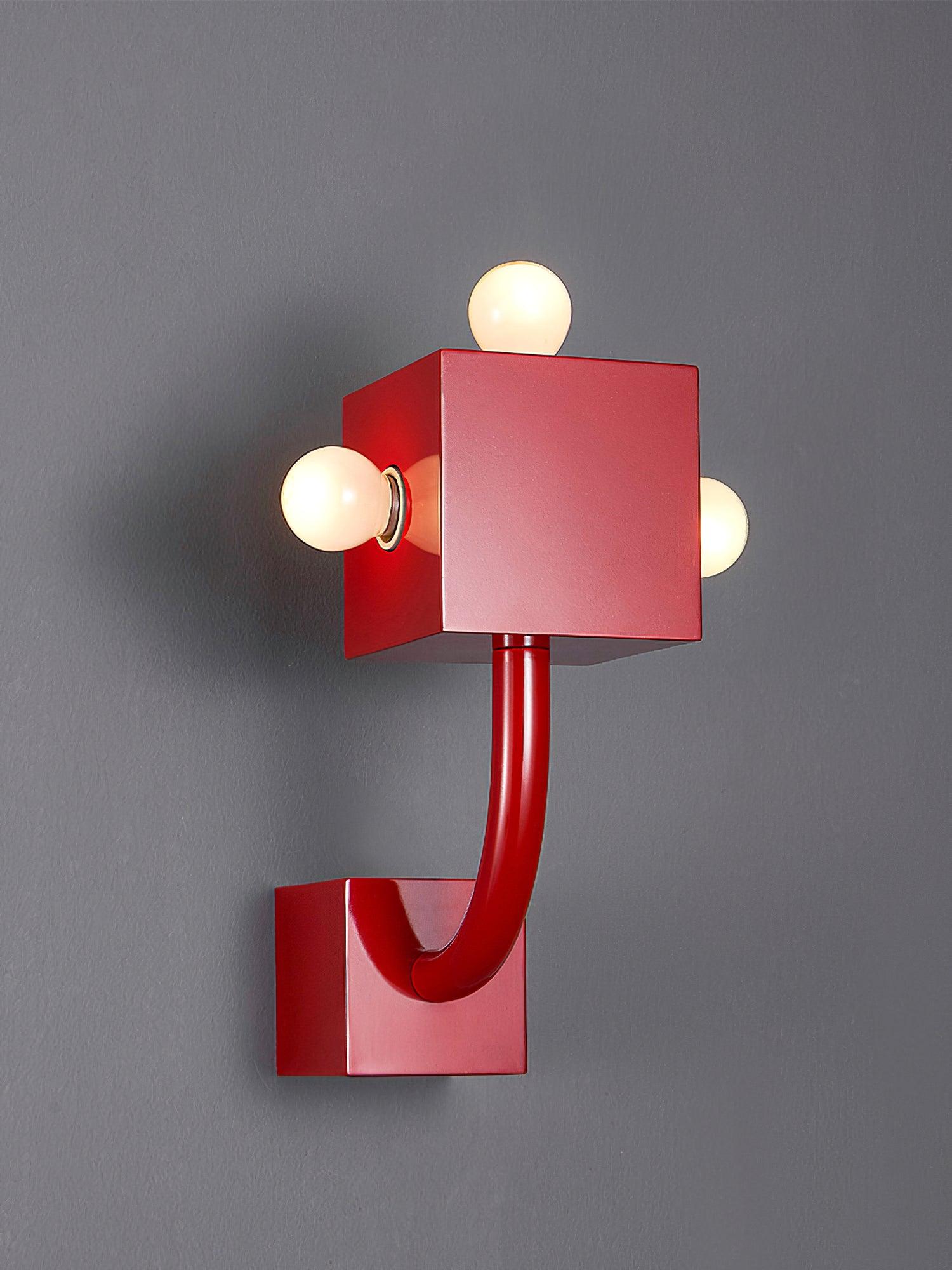 Alanna Individual Creativity Red Cube Wall Lamp - Letslighting