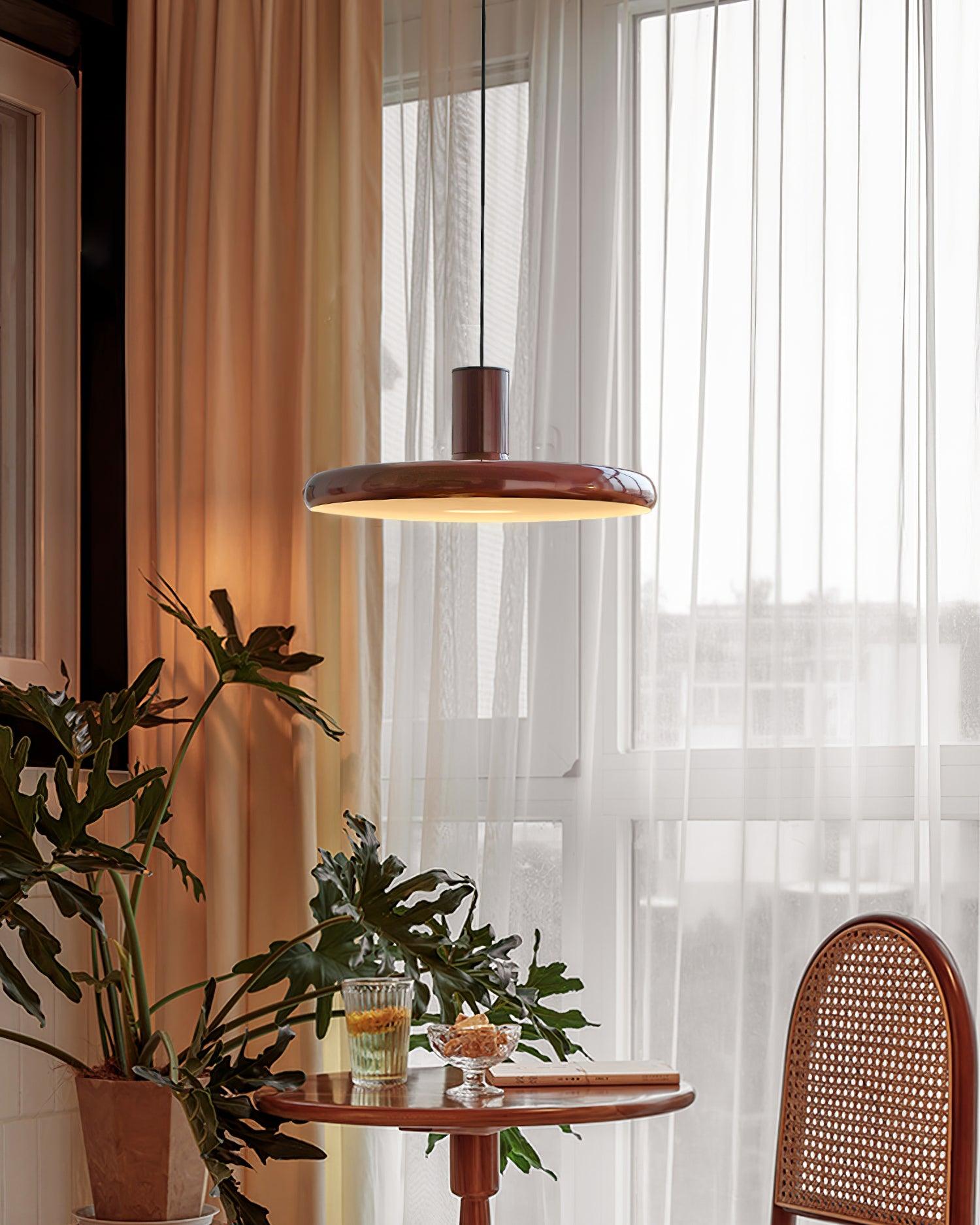 Pendant Lamp Aluminum Frisbee Red Industrial - Letslighting