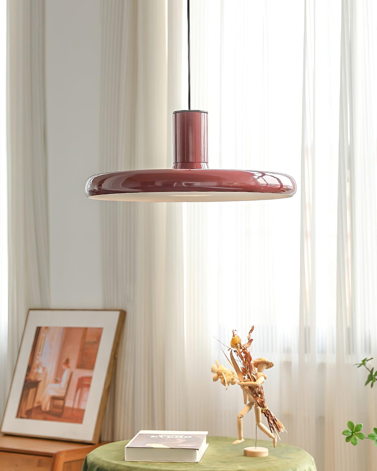 Pendant Lamp Aluminum Frisbee Red Industrial - Letslighting