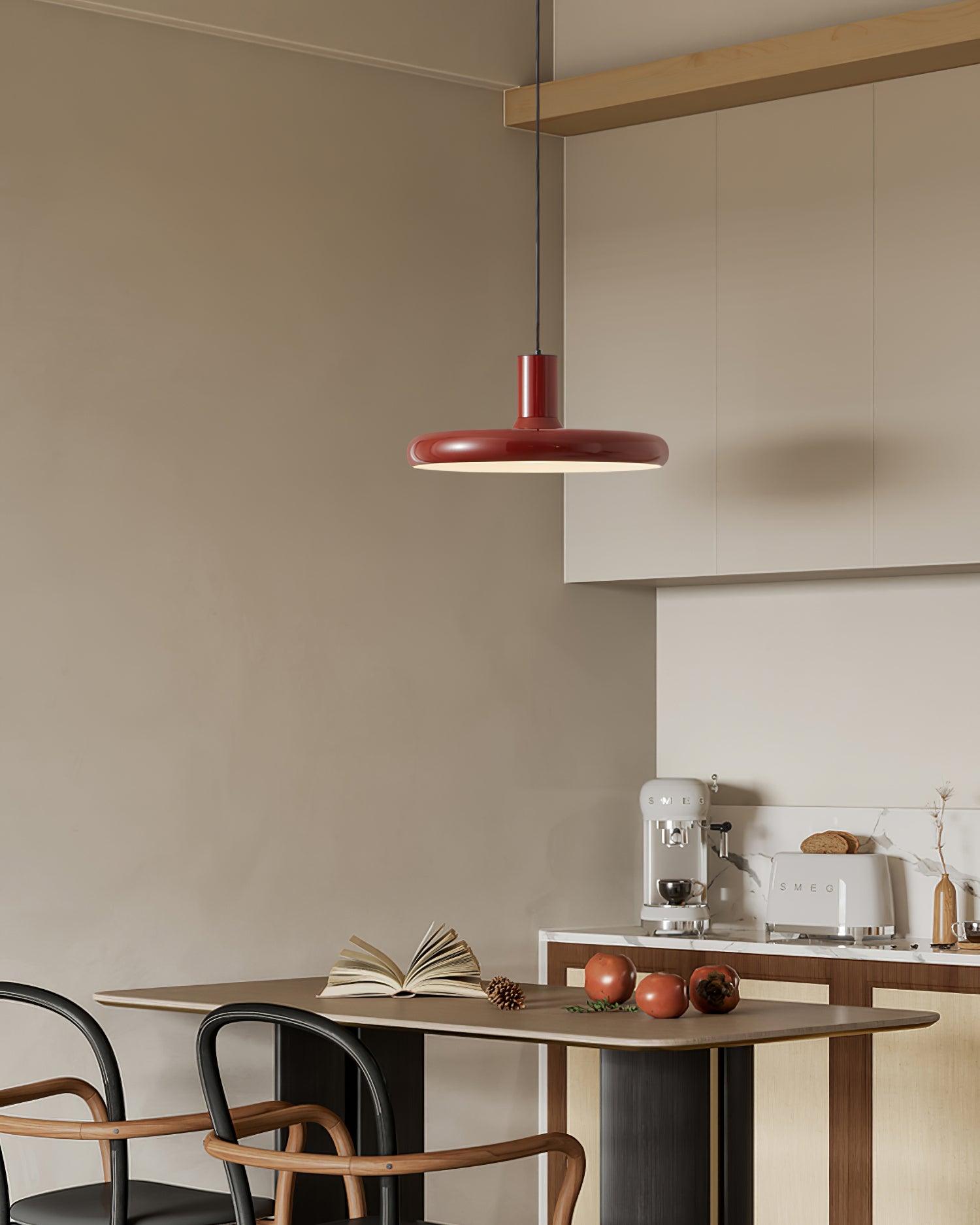 Pendant Lamp Aluminum Frisbee Red Industrial - Letslighting