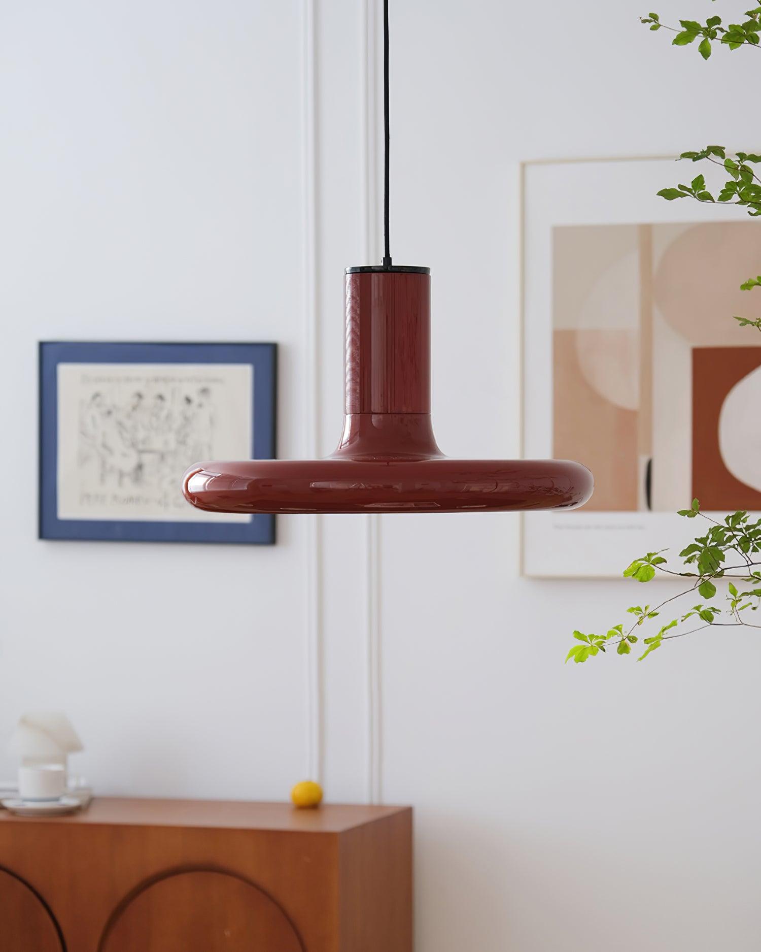 Pendant Lamp Aluminum Frisbee Red Industrial - Letslighting