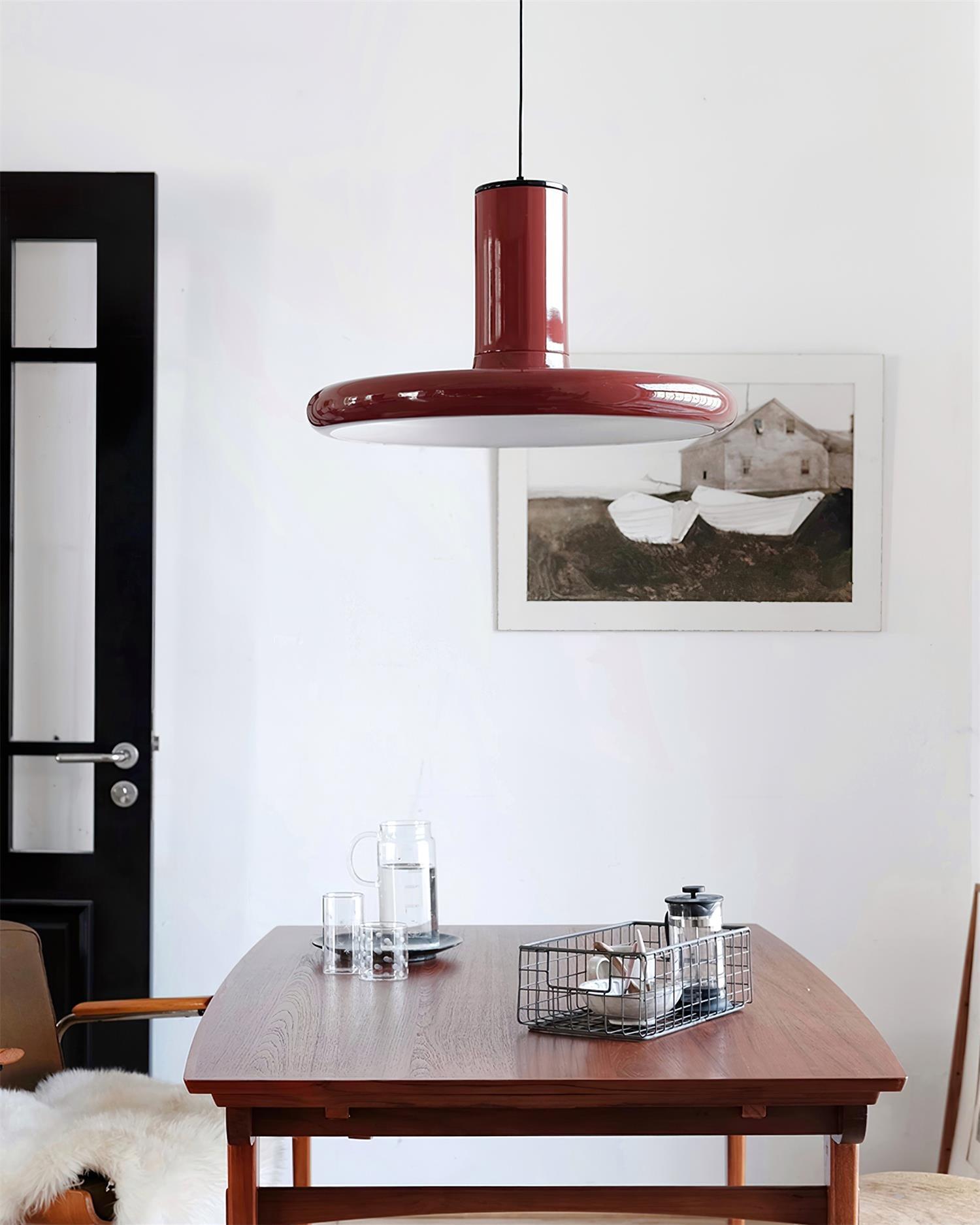 Pendant Lamp Aluminum Frisbee Red Industrial - Letslighting