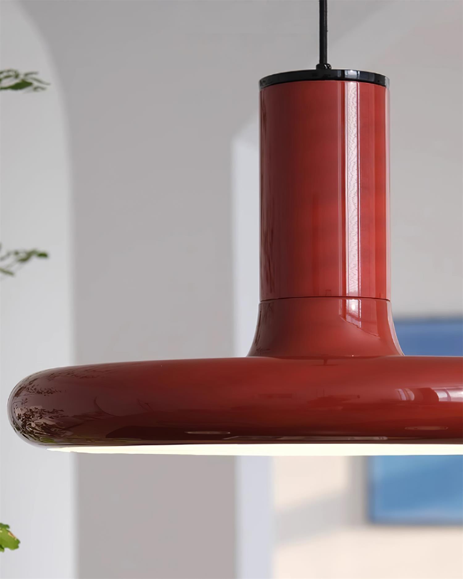 Pendant Lamp Aluminum Frisbee Red Industrial - Letslighting
