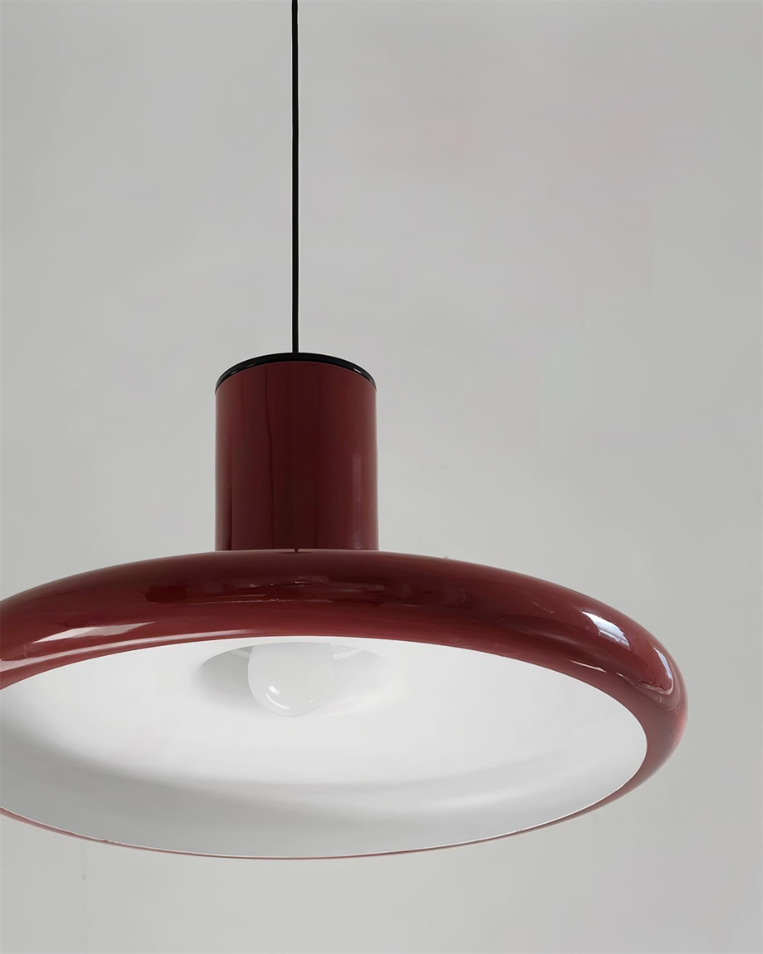 Pendant Lamp Aluminum Frisbee Red Industrial - Letslighting