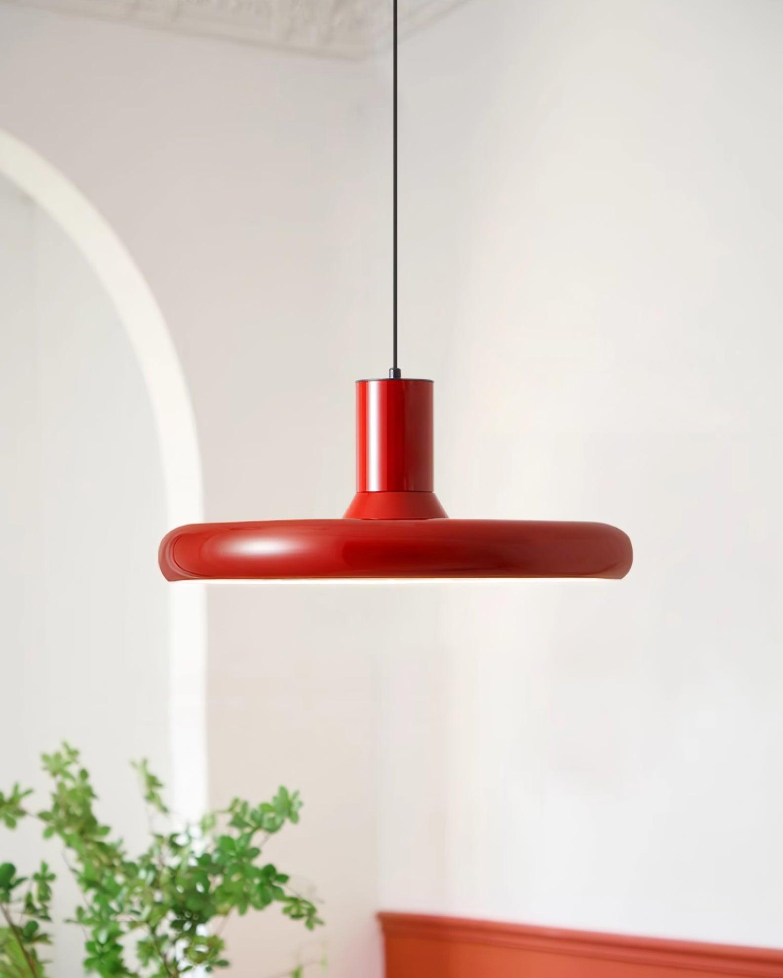Pendant Lamp Aluminum Frisbee Red Industrial - Letslighting