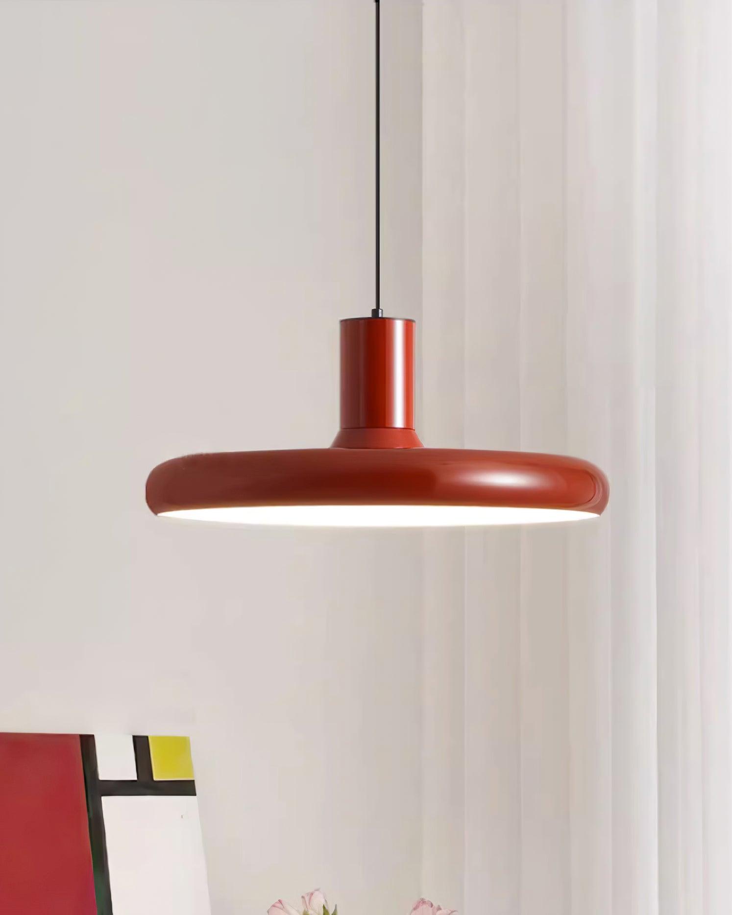 Pendant Lamp Aluminum Frisbee Red Industrial - Letslighting