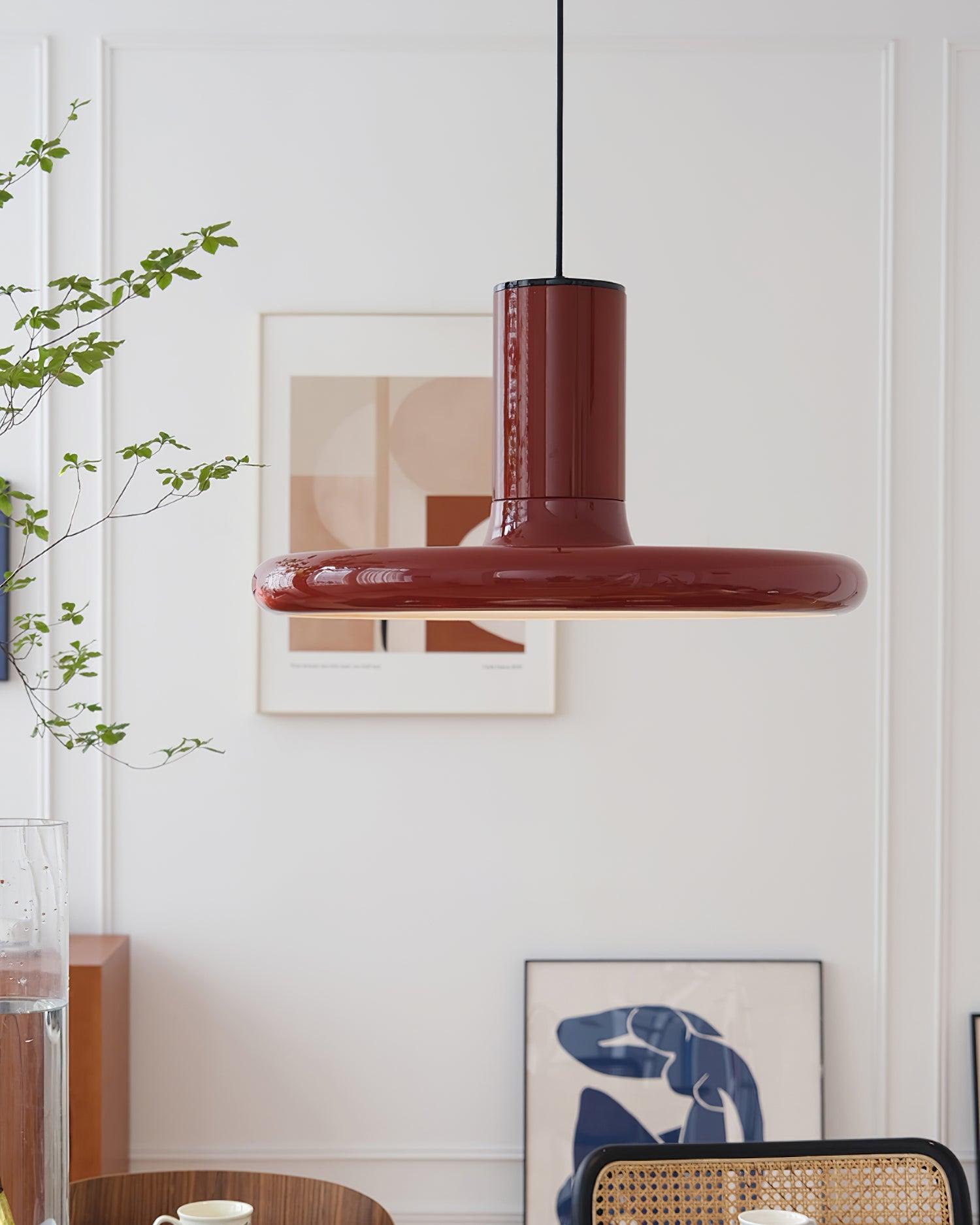 Pendant Lamp Aluminum Frisbee Red Industrial - Letslighting