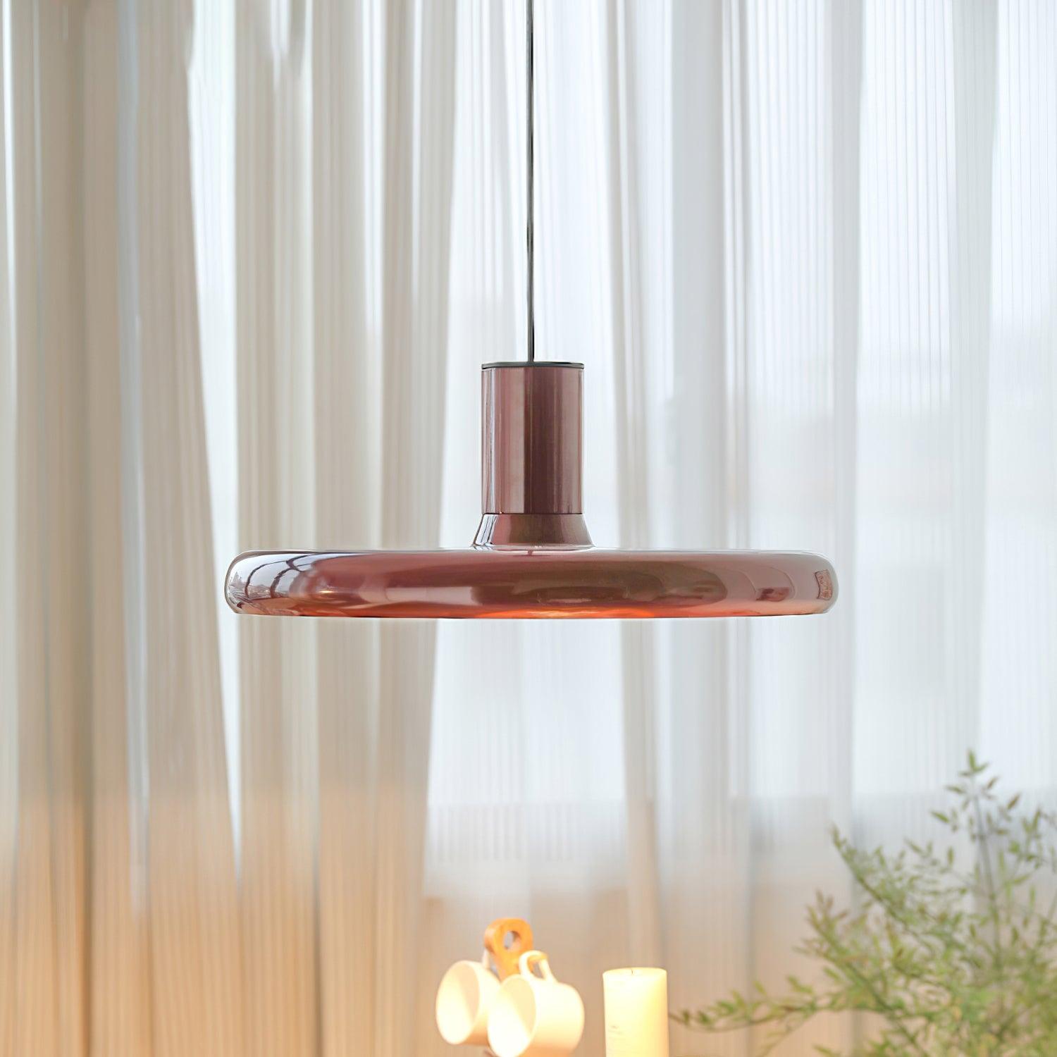 Pendant Lamp Aluminum Frisbee Red Industrial - Letslighting