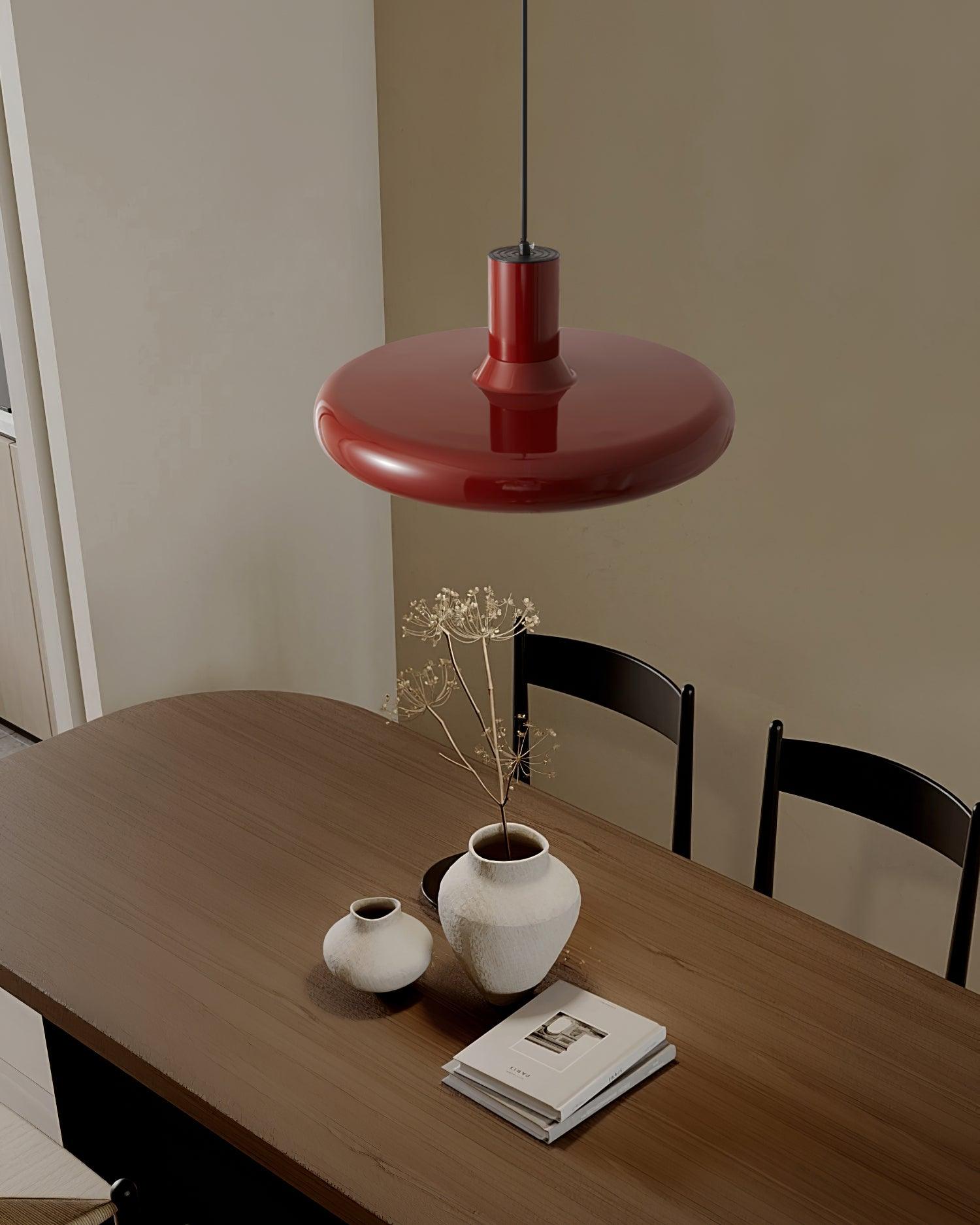 Pendant Lamp Aluminum Frisbee Red Industrial - Letslighting