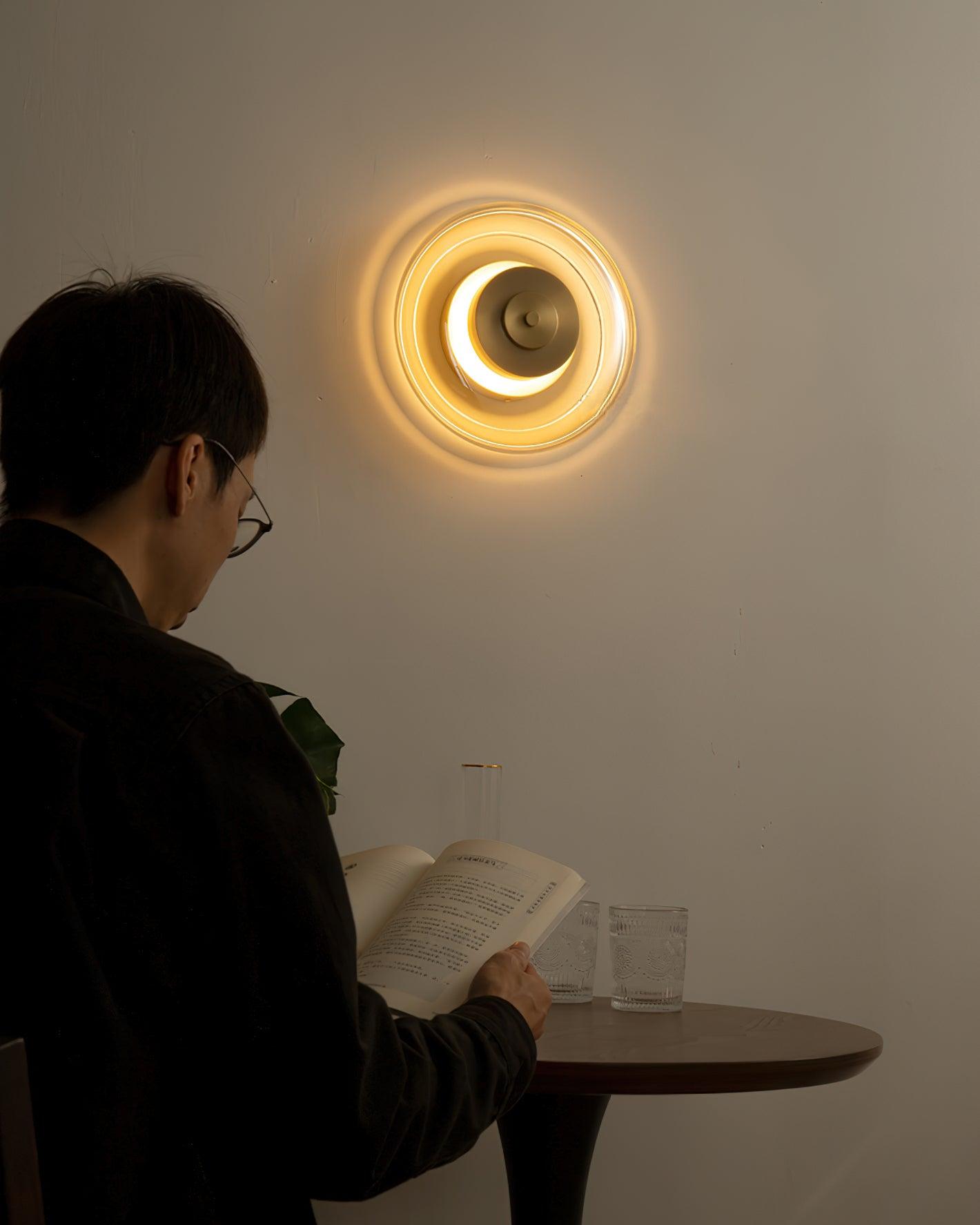 Elysso Brass Circular Wall Lamp - Letslighting