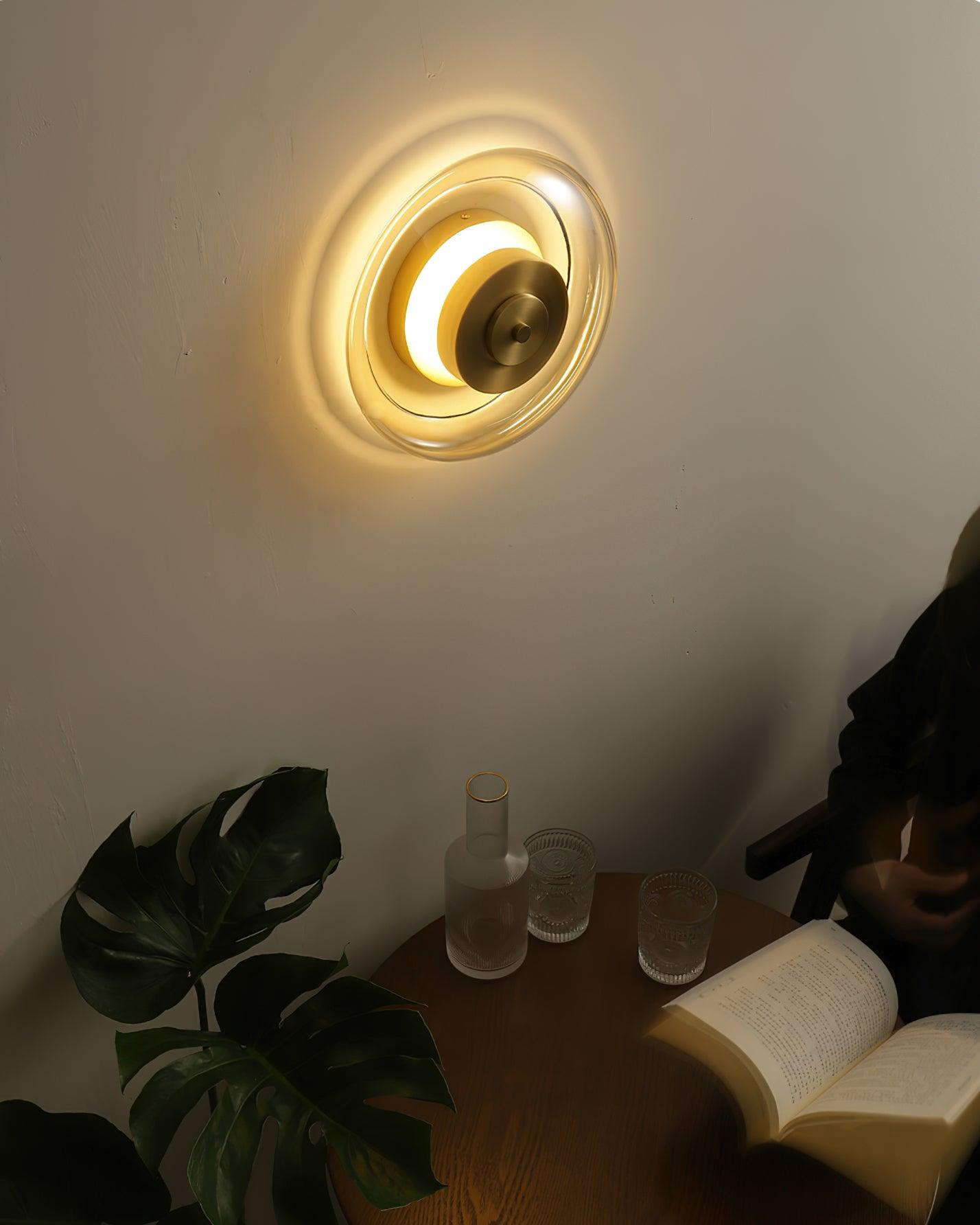 Elysso Brass Circular Wall Lamp - Letslighting