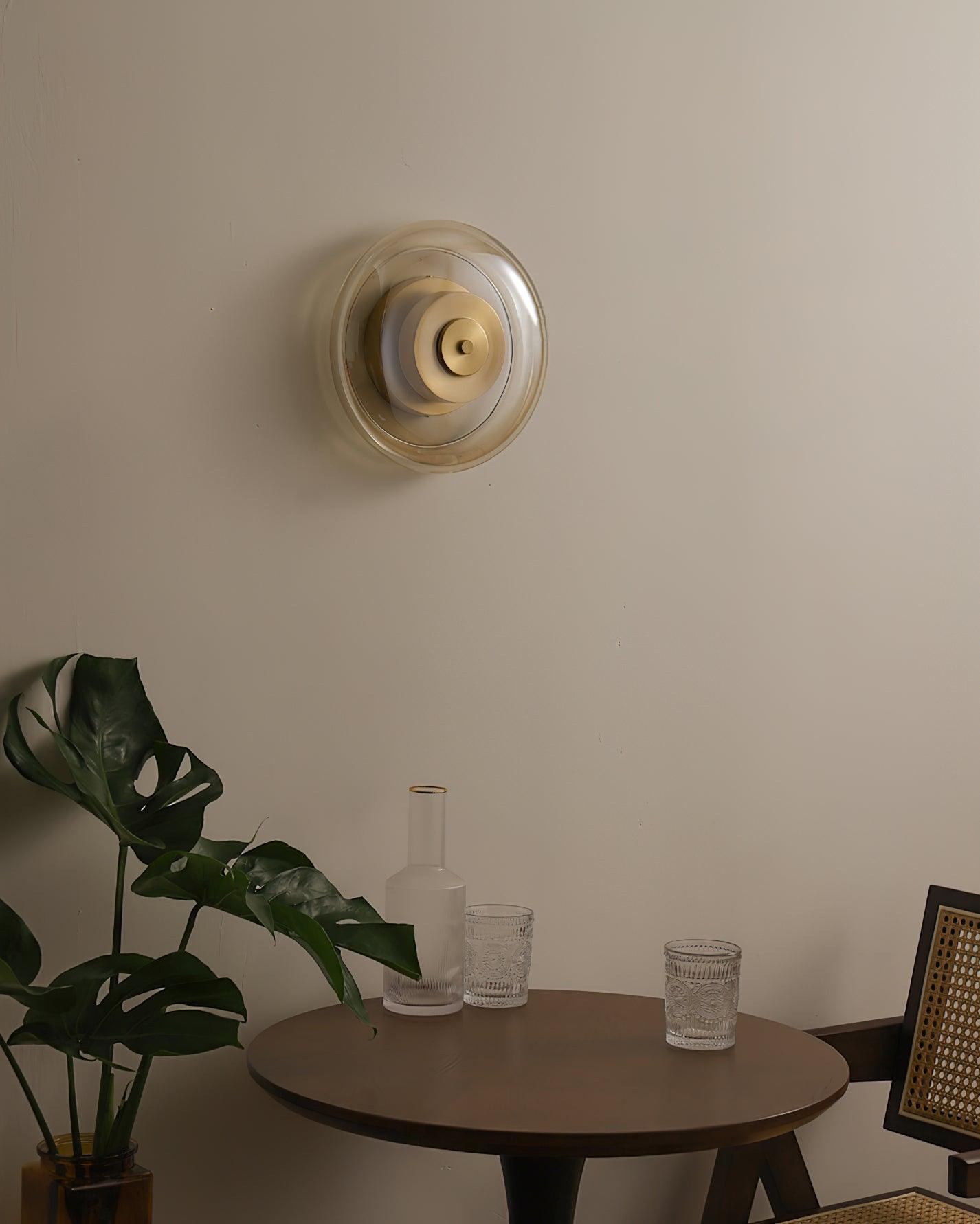 Elysso Brass Circular Wall Lamp - Letslighting