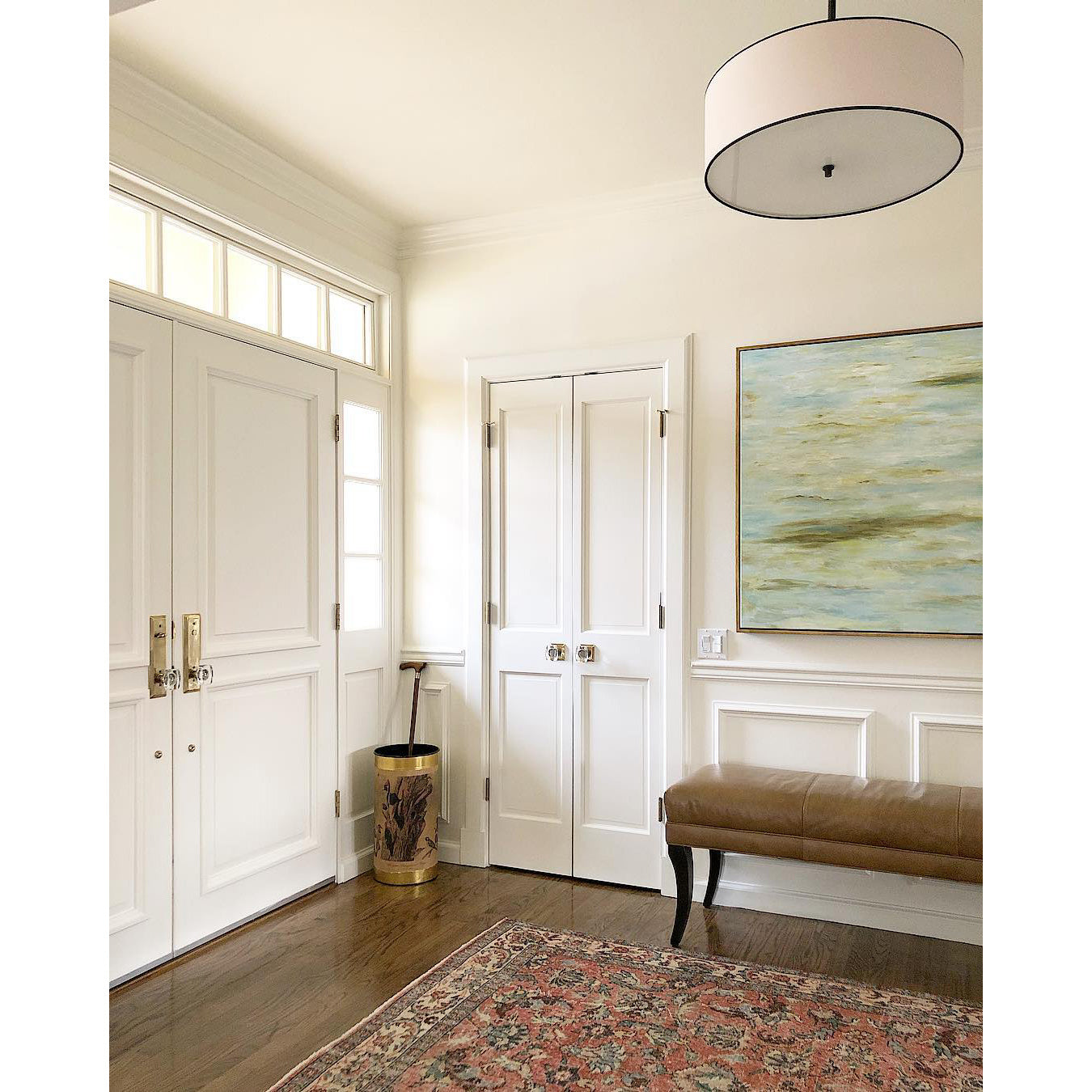 Olvynis Modern Minimalist Hanging Brass Fabric Pendant Lamp - Letslighting