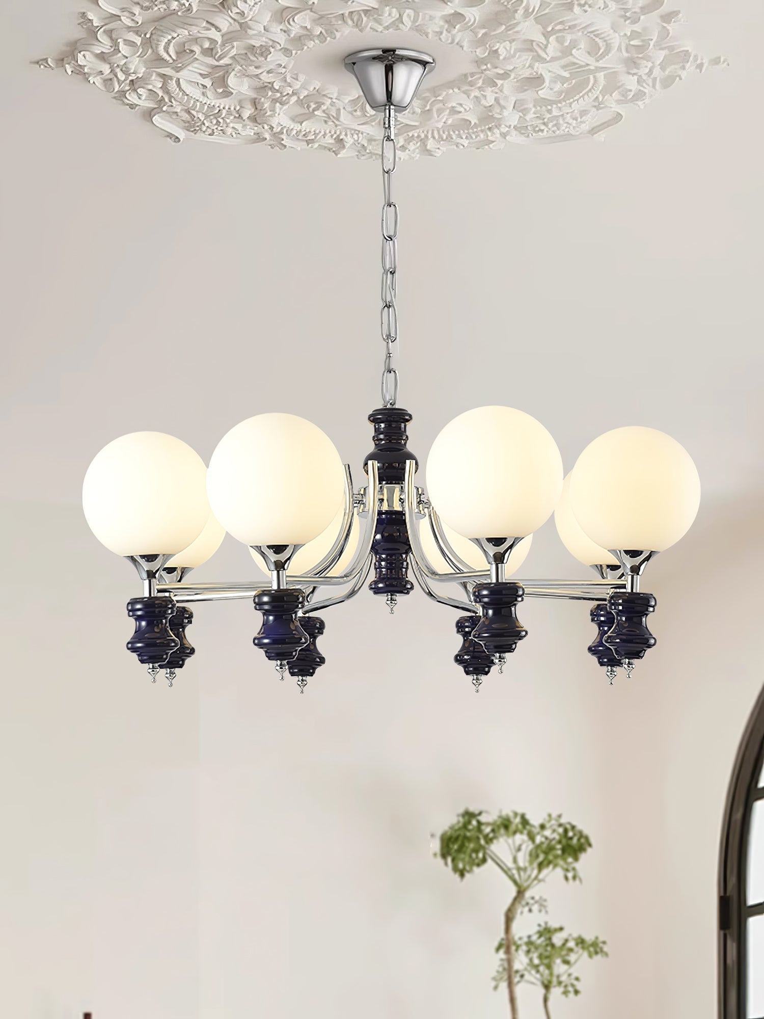 Aurora Chandelier Regal Orb Frosted - Letslighting