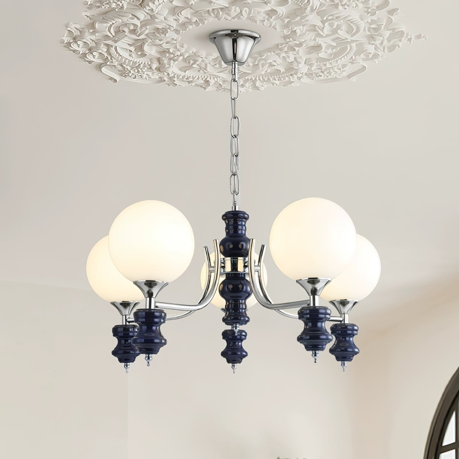 Aurora Chandelier Regal Orb Frosted - Letslighting