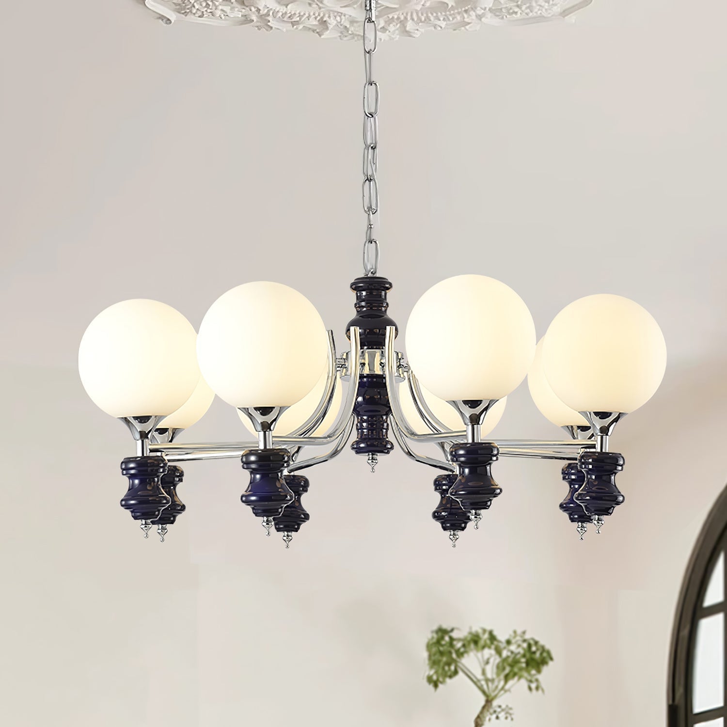 Aurora Chandelier Regal Orb Frosted - Letslighting