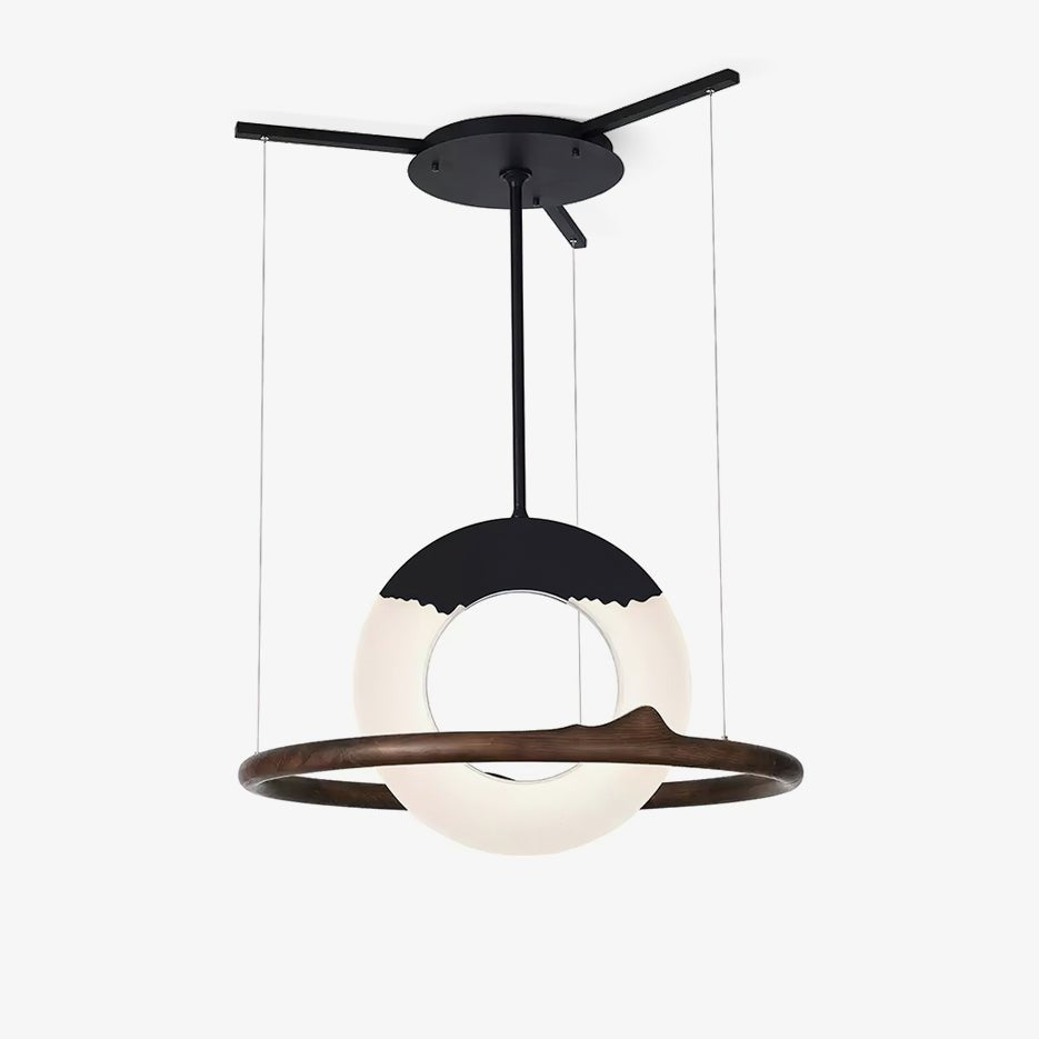 Mytalan Circular Acrylic Wood Pendant Light - Letslighting