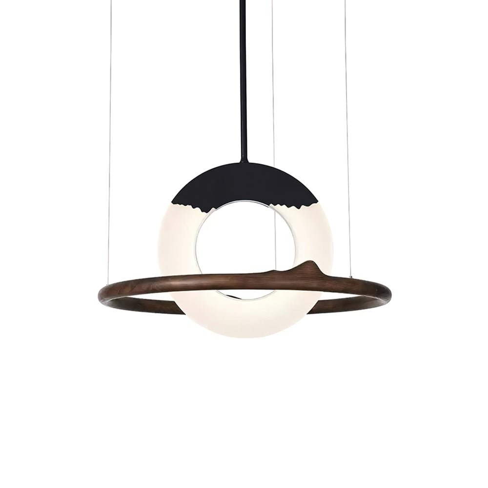 Mytalan Circular Acrylic Wood Pendant Light - Letslighting