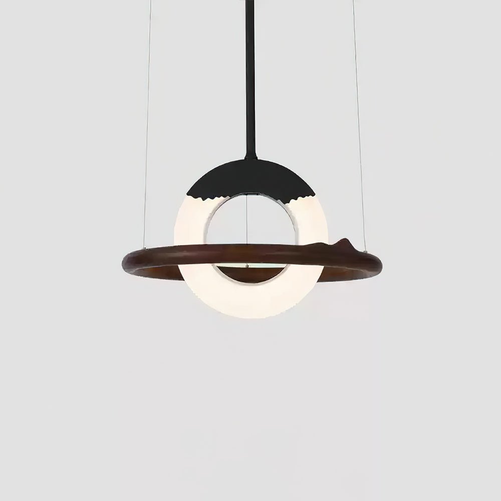 Mytalan Circular Acrylic Wood Pendant Light - Letslighting