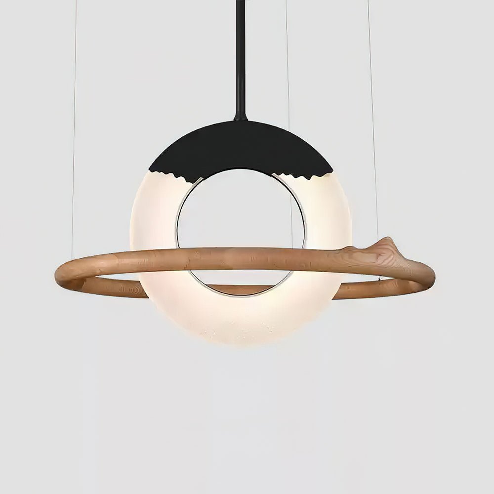 Mytalan Circular Acrylic Wood Pendant Light - Letslighting