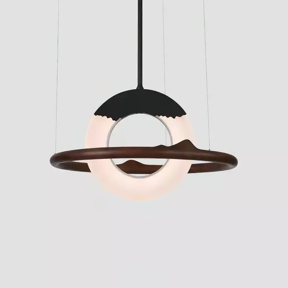 Mytalan Circular Acrylic Wood Pendant Light - Letslighting