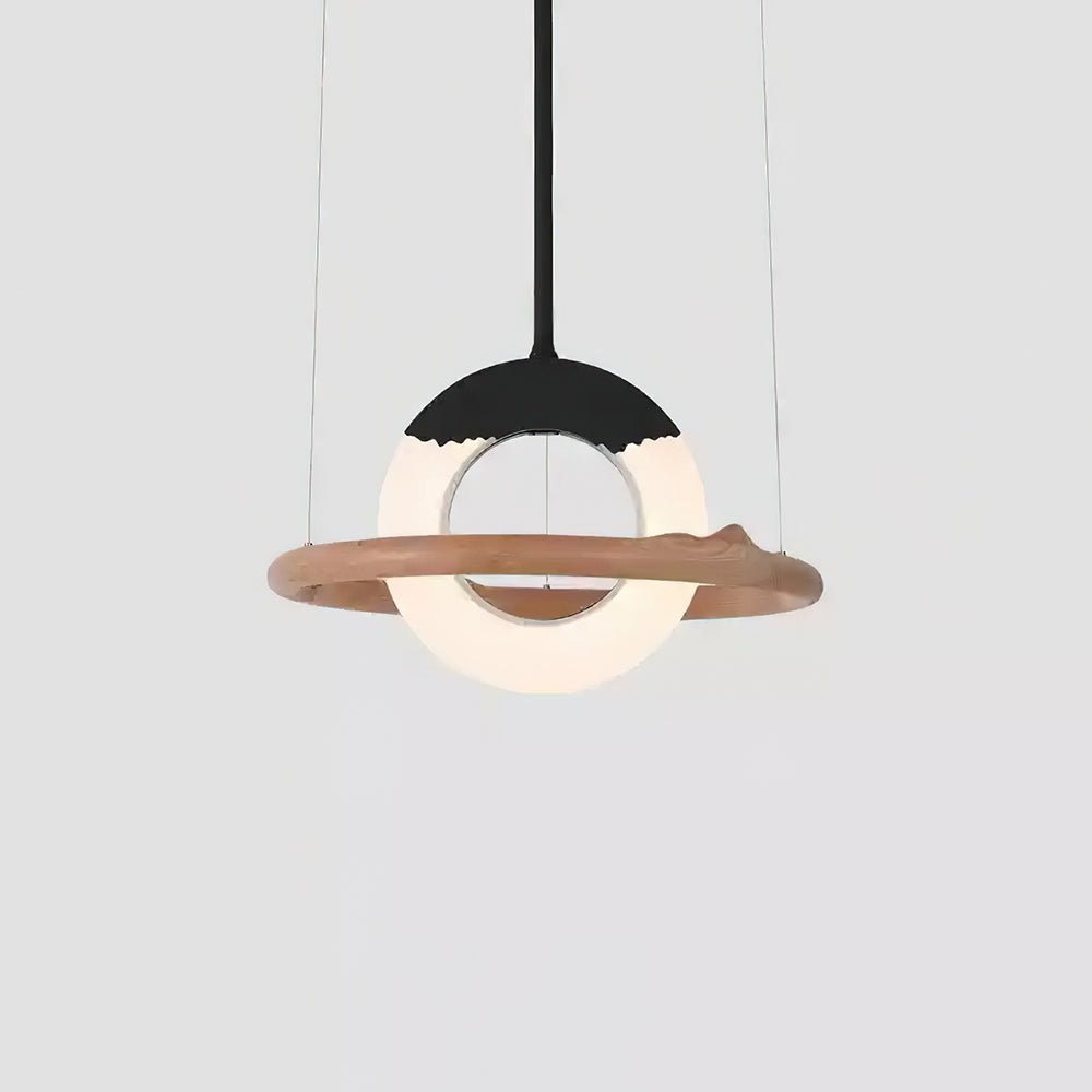 Mytalan Circular Acrylic Wood Pendant Light - Letslighting